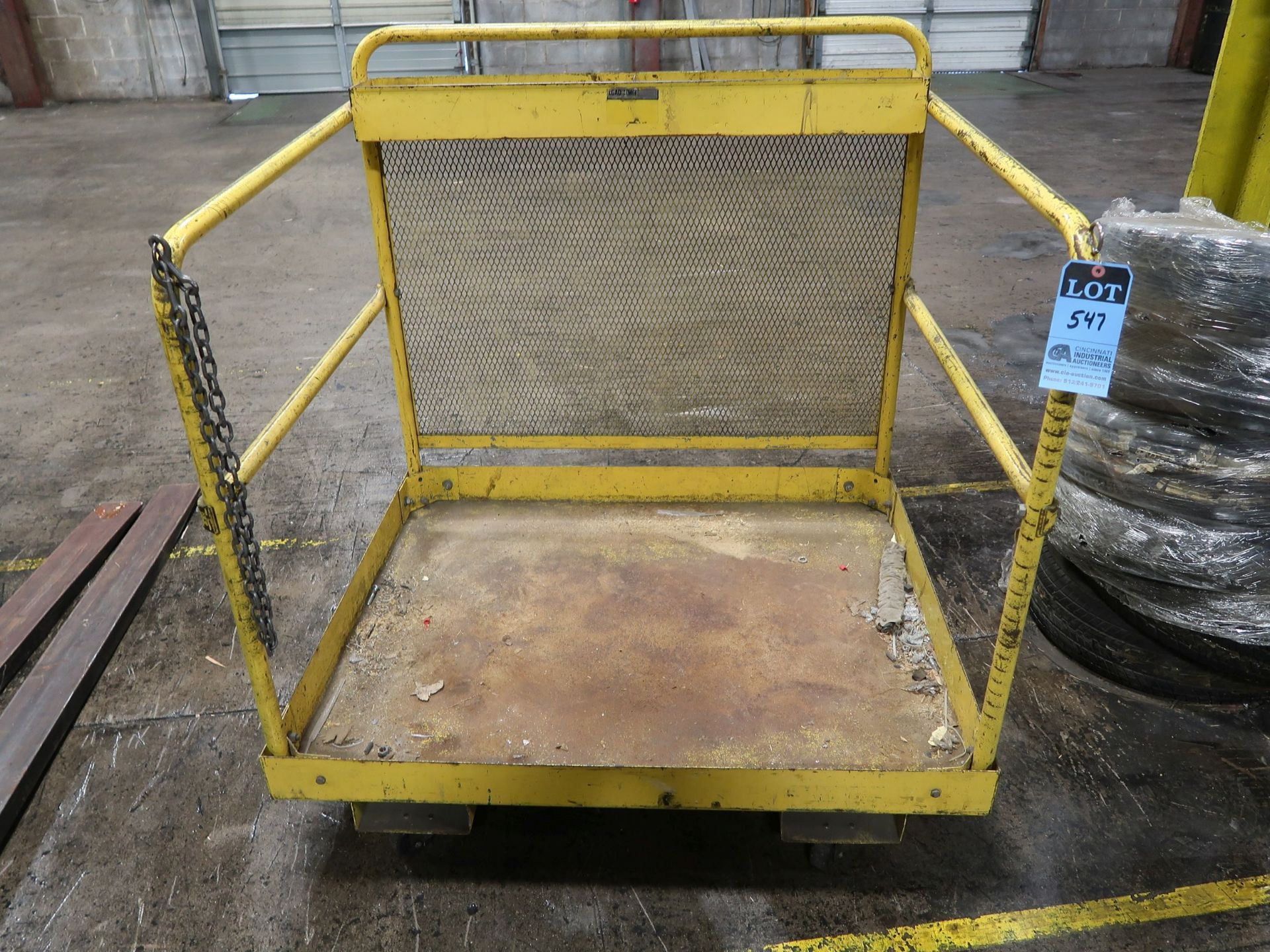 800 LB. X 48" X 40" LIFT TRUCK TYPE MAN BASKET - LOCATED AT 90 HAMILTON ROAD LOCATION