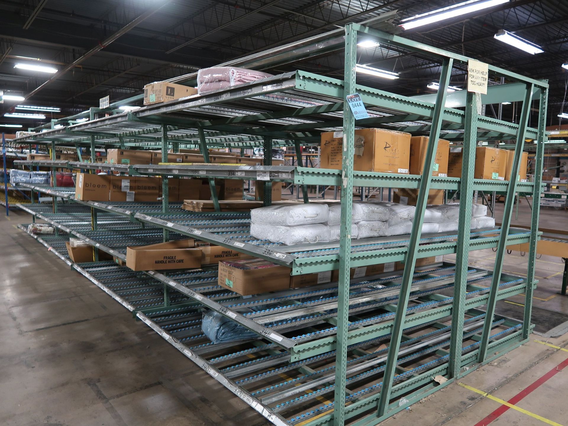 SECTIONS 96" X 120" X 96" HIGH FLOW RACK; (5) SHELVES / SECTION