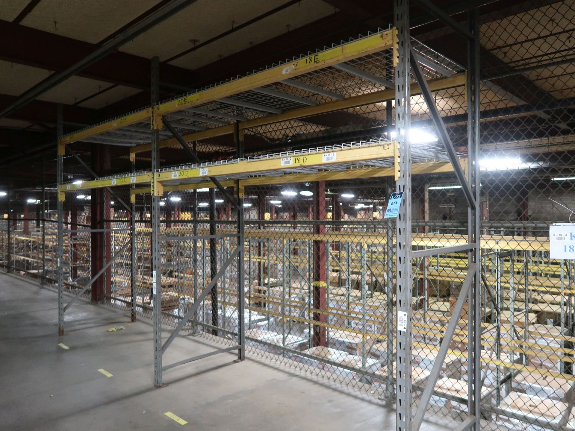 SECTIONS 96" X 42" X 120" ADJUSTABLE BEAM PALLET RACK; (3) 42" X 120" UPRIGHTS, (8) 96" X 3"