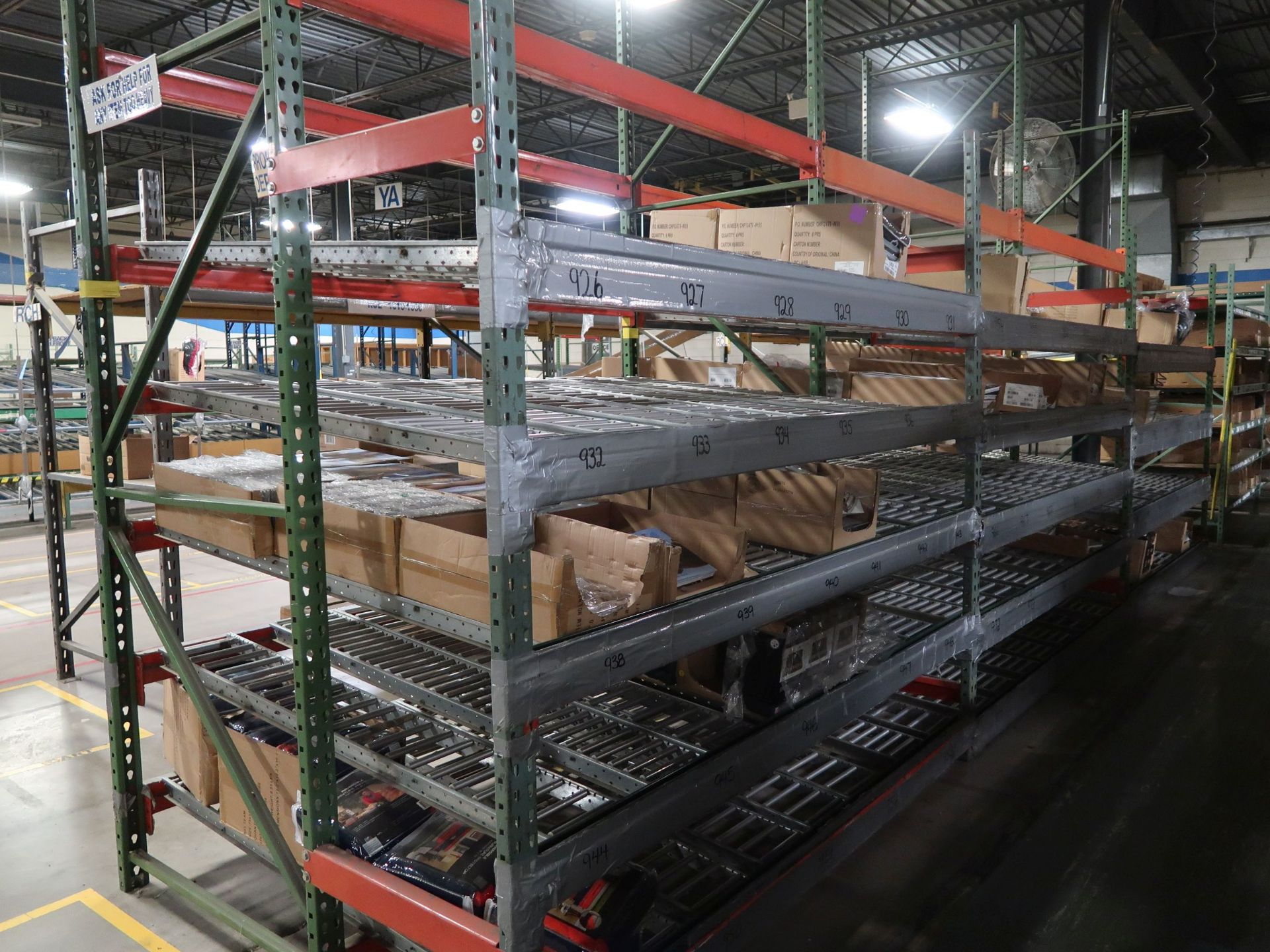 SECTIONS 96" X 68" X 144" HIGH FLOW RACK; (5) SHELVES / SECTION