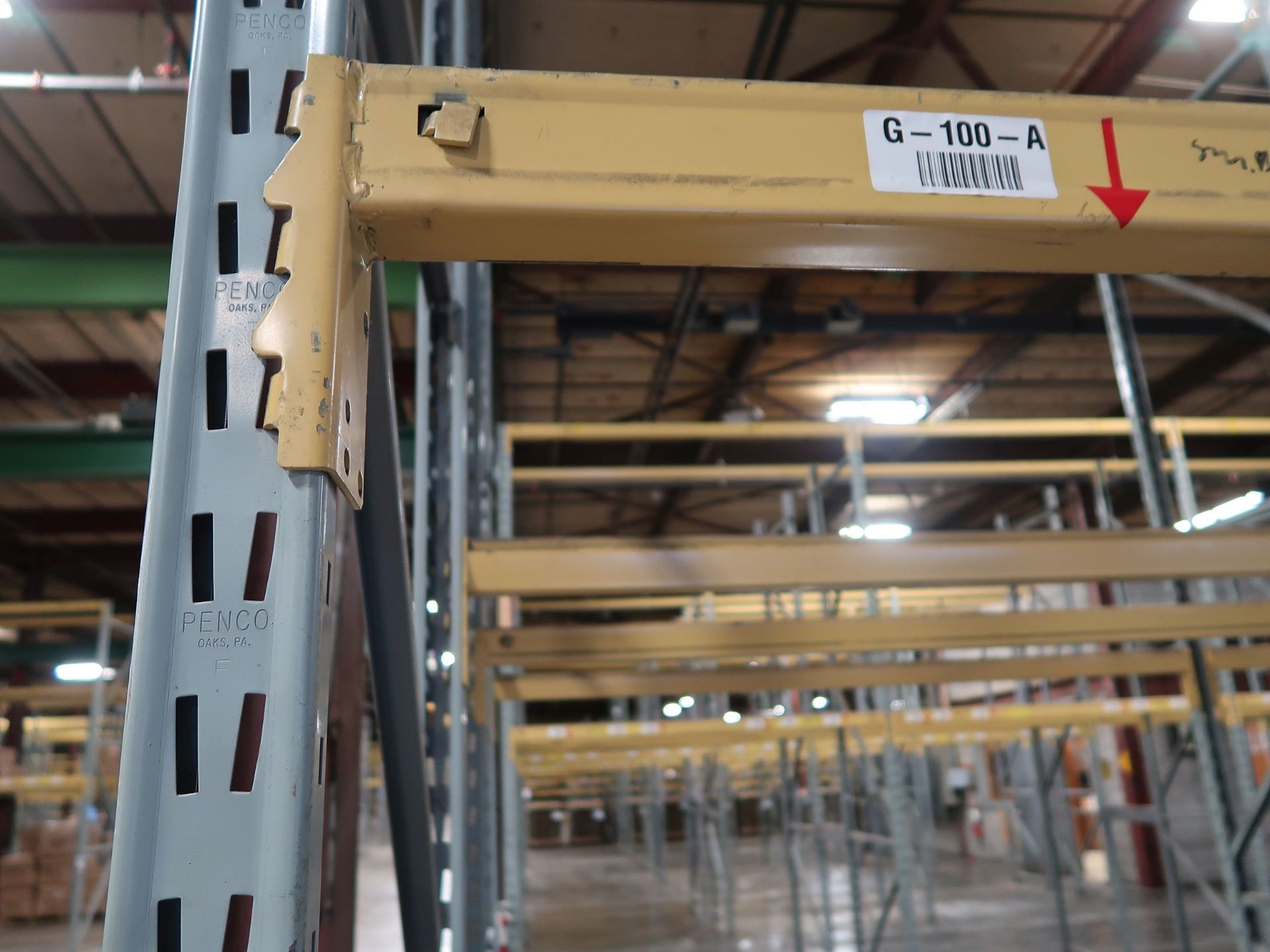 SECTIONS 96" X 42" X 168" ADJUSTABLE BEAM PALLET RACK; (38) 42" X 168" UPRIGHTS, (144) 96" X 3" - Image 3 of 3