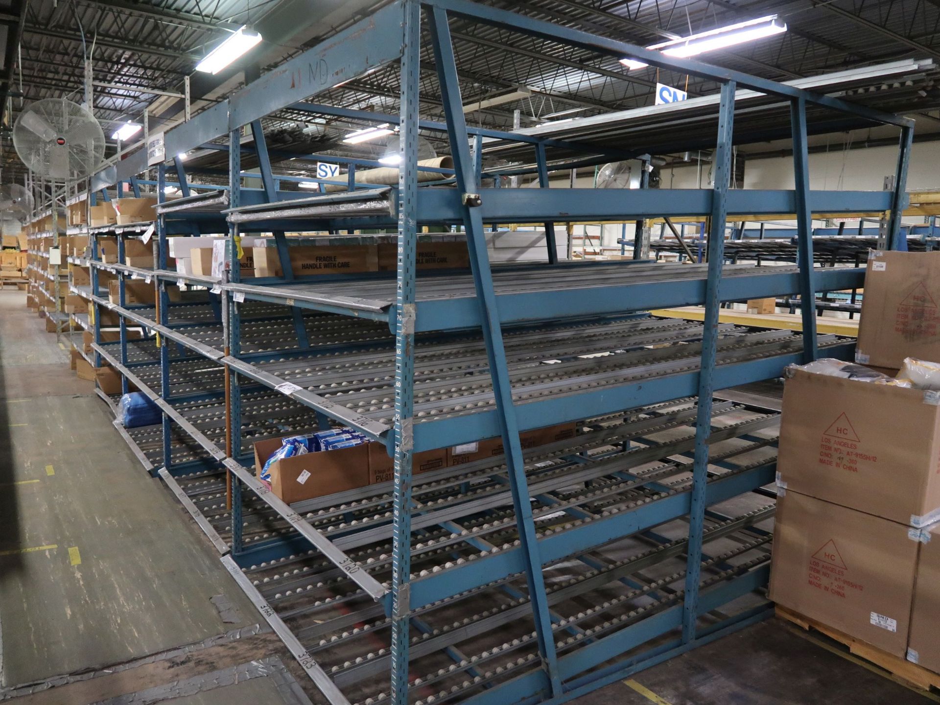 SECTIONS 68" X 120" X 96" HIGH FLOW RACK; (5) SHELVES / SECTION