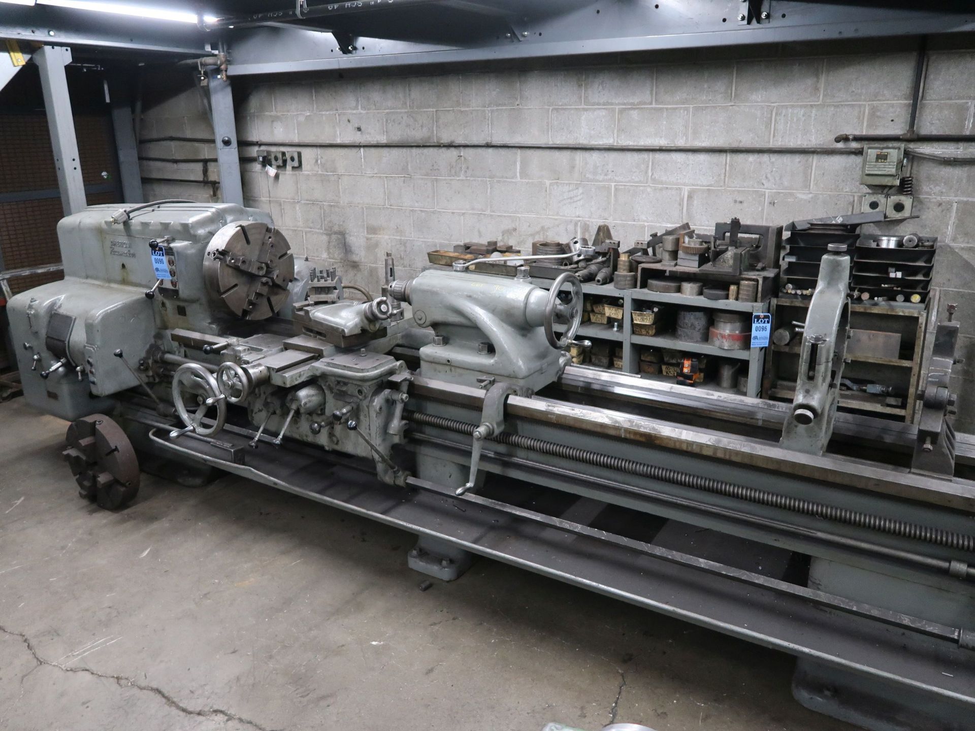 24" X 120" AMERICAN PACEMAKER ENGINE LATHE; S/N 69197-46, (2) 8" 4-JAW CHUCKS, TAPER ATTACHMENT,