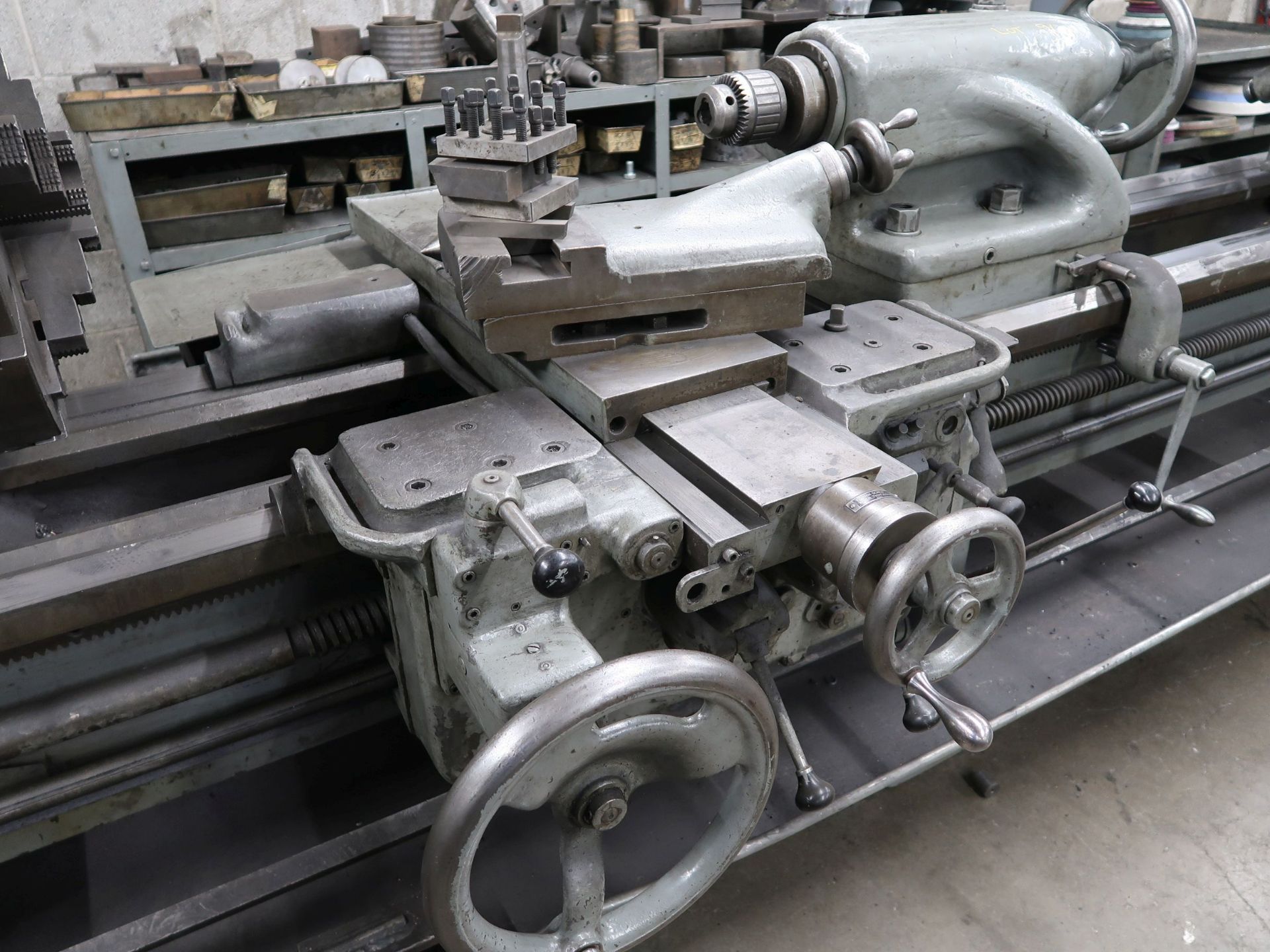 24" X 120" AMERICAN PACEMAKER ENGINE LATHE; S/N 69197-46, (2) 8" 4-JAW CHUCKS, TAPER ATTACHMENT, - Image 7 of 12