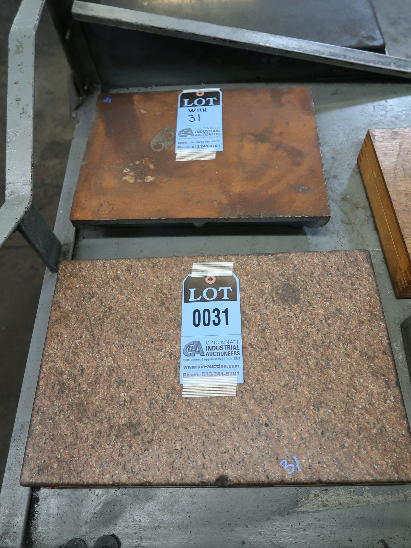 SURFACE PLATES - (3) 18" X 12" X 2" STEEL AND GRANITE SURFACE PLATES AND (1) 24" X 18" X 3" GRANTE