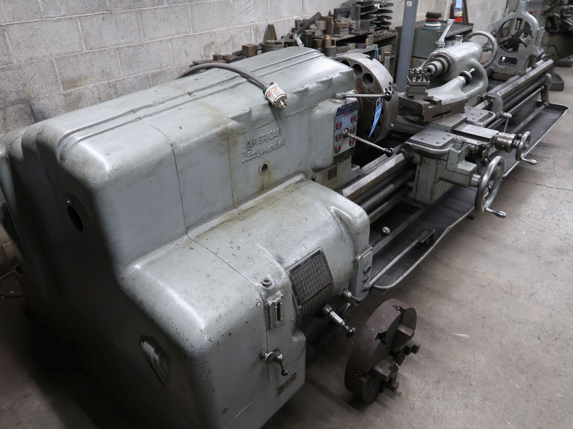 24" X 120" AMERICAN PACEMAKER ENGINE LATHE; S/N 69197-46, (2) 8" 4-JAW CHUCKS, TAPER ATTACHMENT, - Image 2 of 12