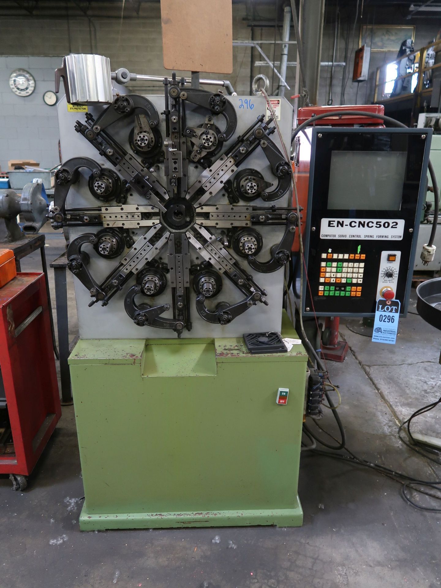 EN ELECTRICAL MODEL CNC-502 CNC SPRING FORMING MACHINE; S/N 881545 (NEW 1995)