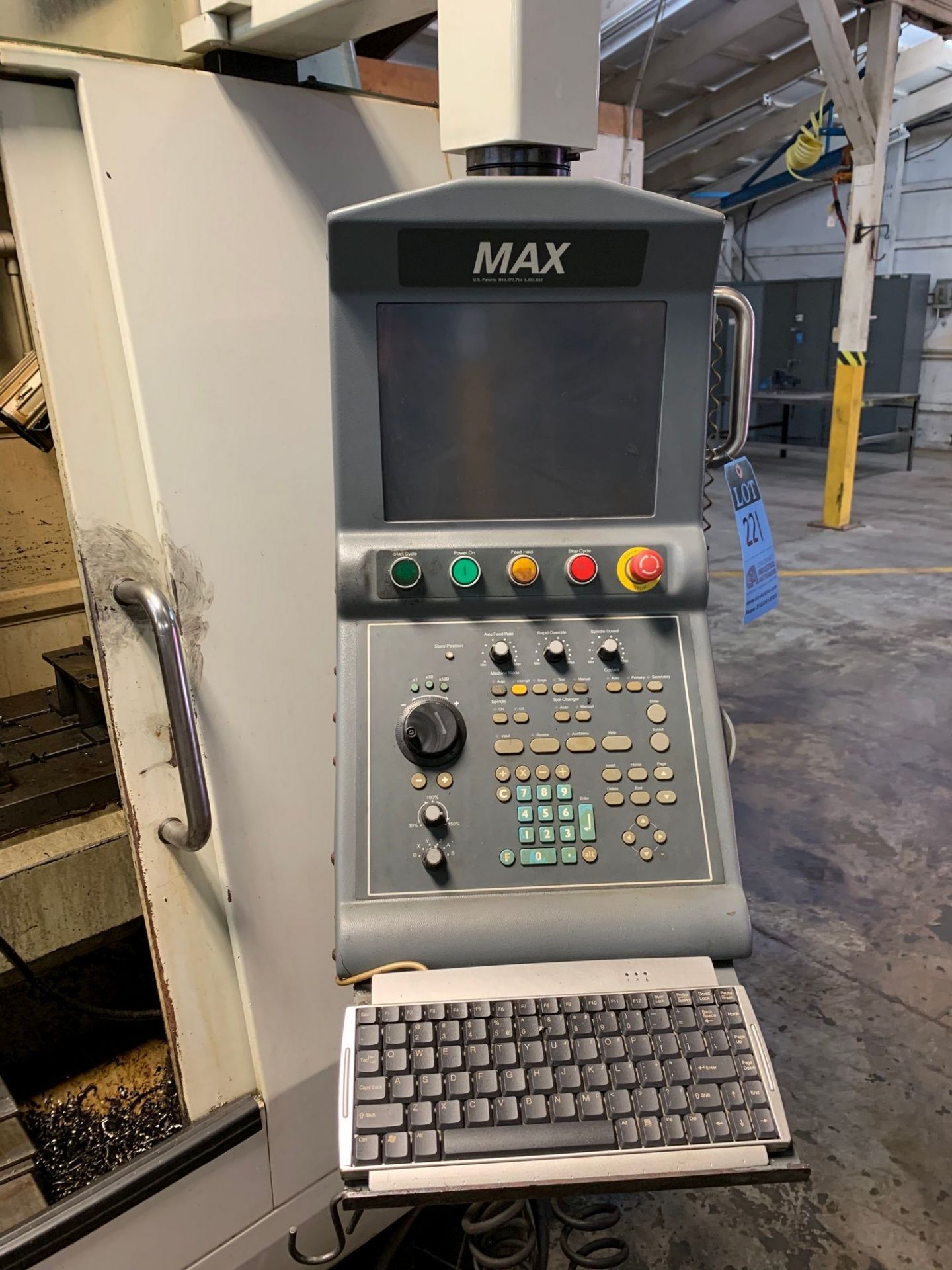 HURCO MODEL VM2 CNC VERTICAL MACHINING CENTER; S/N 06008107BHA, 20" X 46" TABLE, MAX CONTROL, - Image 7 of 11