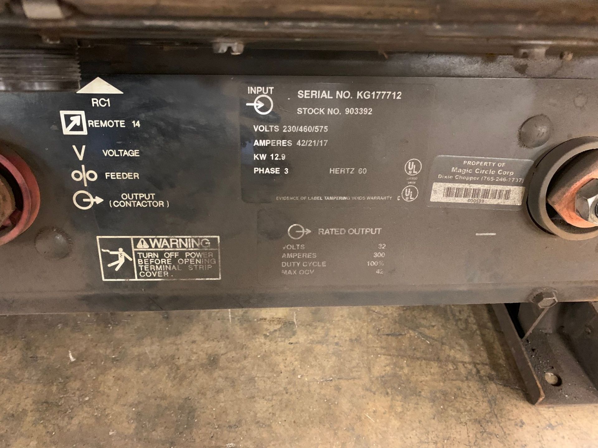 300 AMP MILLER MODEL DELTAWELD 302 CV-DC WELDING POWER SOURCE; S/N KG177712, WITH 24 VOLT MILLER - Image 4 of 4