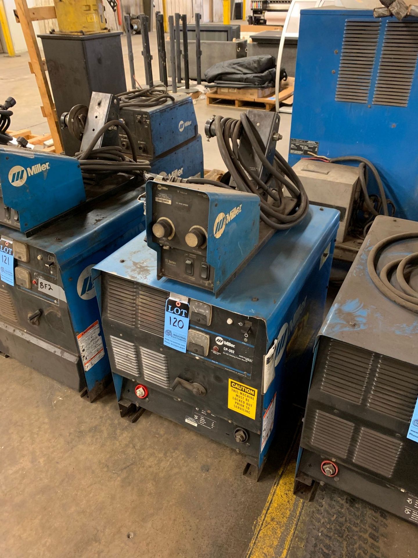 300 AMP MILLER MODEL CP-302 CV-DC WELDING POWER SOURCE; S/N KK114621 WITH 24 VOLT MILLER 70 SERIES