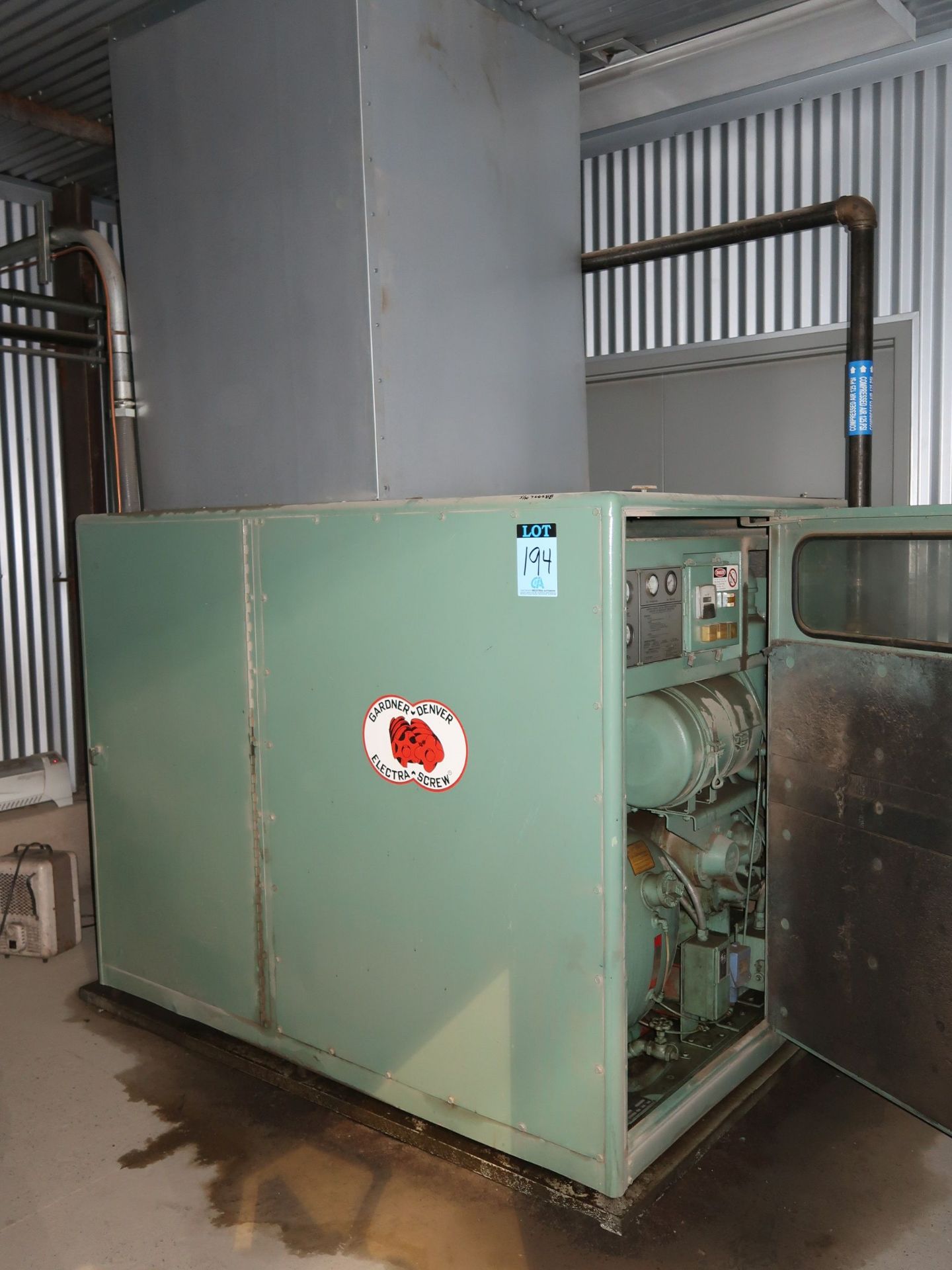 75 HP GARDNER DENVER MODEL EOKOKA CABINET TYPE AIR COMPRESSOR; S/N 766588, 11,991 HOURS