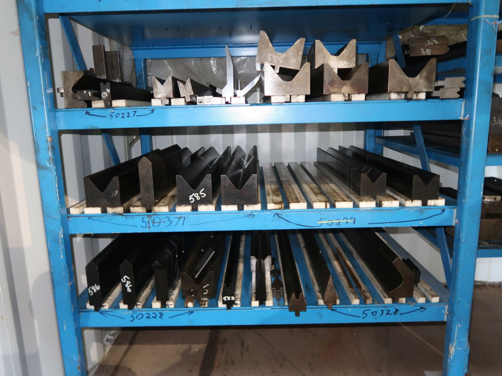 (LOT) ASSORTED PRESS BRAKE DIES ON (2) RACKS - Image 2 of 3