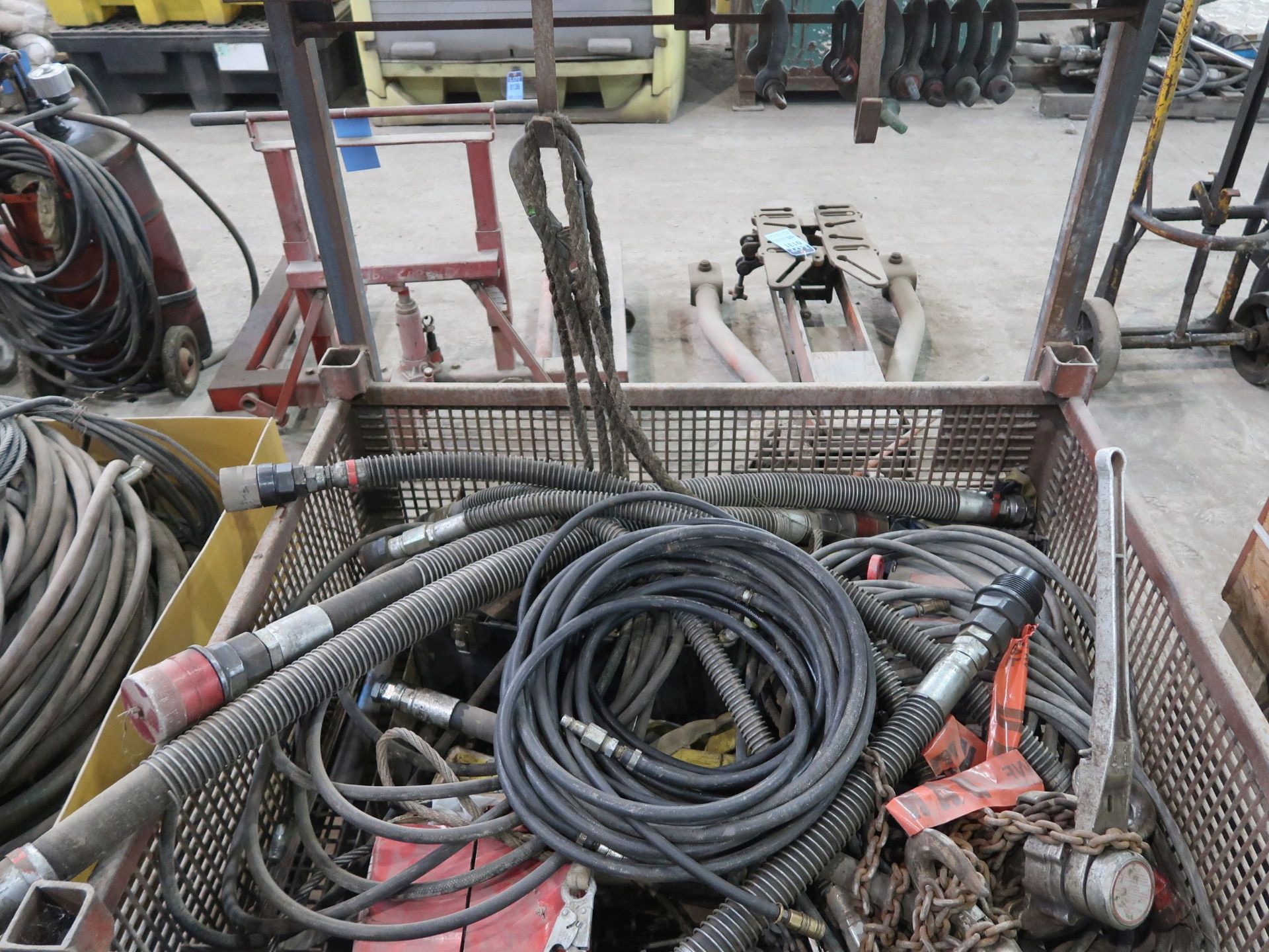 (LOT) MISCELLANEOUS HOSE, RATCHET HOISTS, ELECTRICAL - Image 2 of 2