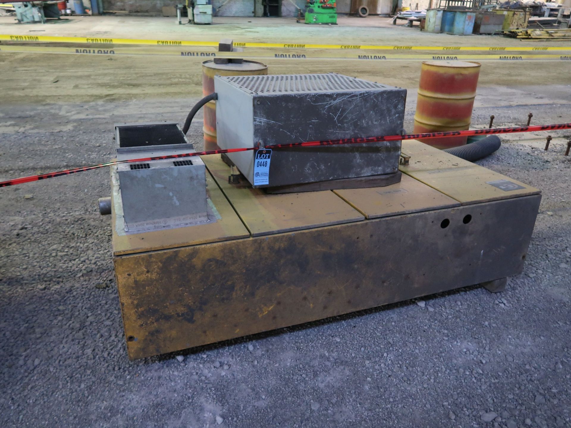 (LOT) ELECTRICAL ENCLOSURES, WIRE BASKET, STEEL FIXTURE - SEE RED TAPE