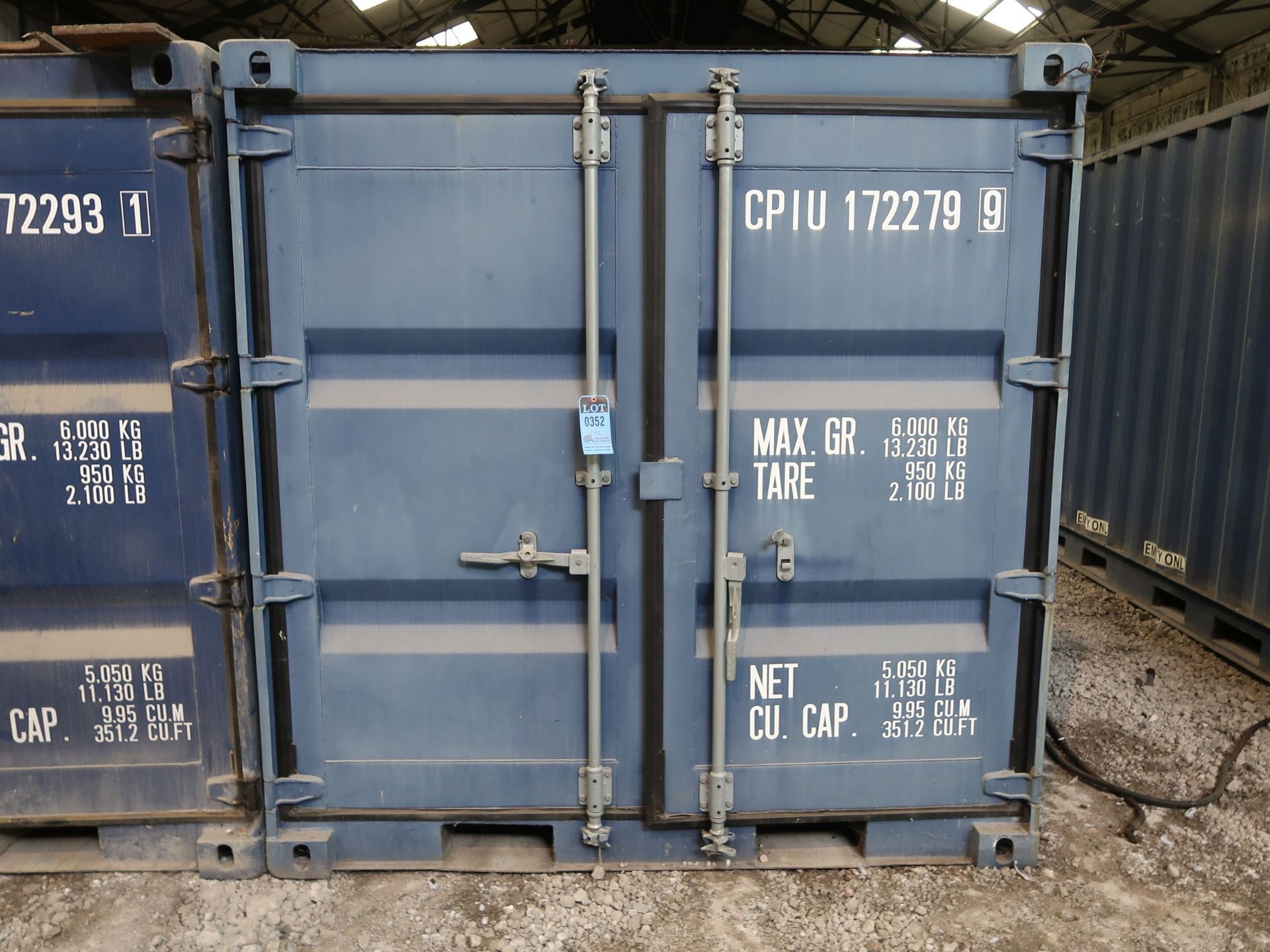 7' WIDE X 8' LONG CONEX STORAGE CONTAINER, 351 CU. FT. WITH MISCELLANEOUS STEEL PLATES