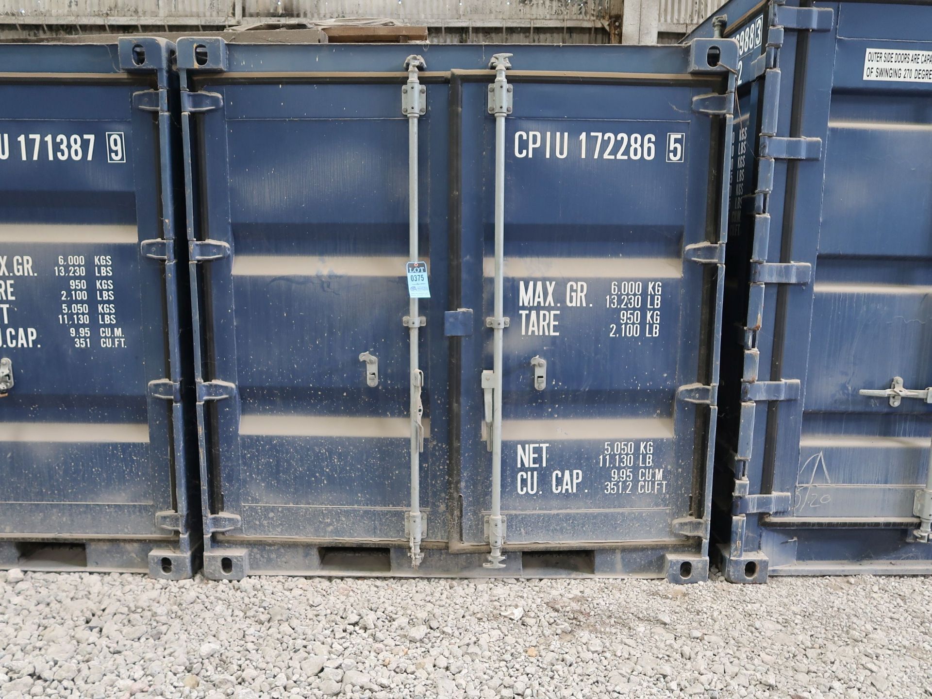 7' WIDE X 8' LONG CONTAINER PROVIDER INTL CONEX STORAGE CONTAINER WITH STANDARD DOOR, 351 CU. FT.