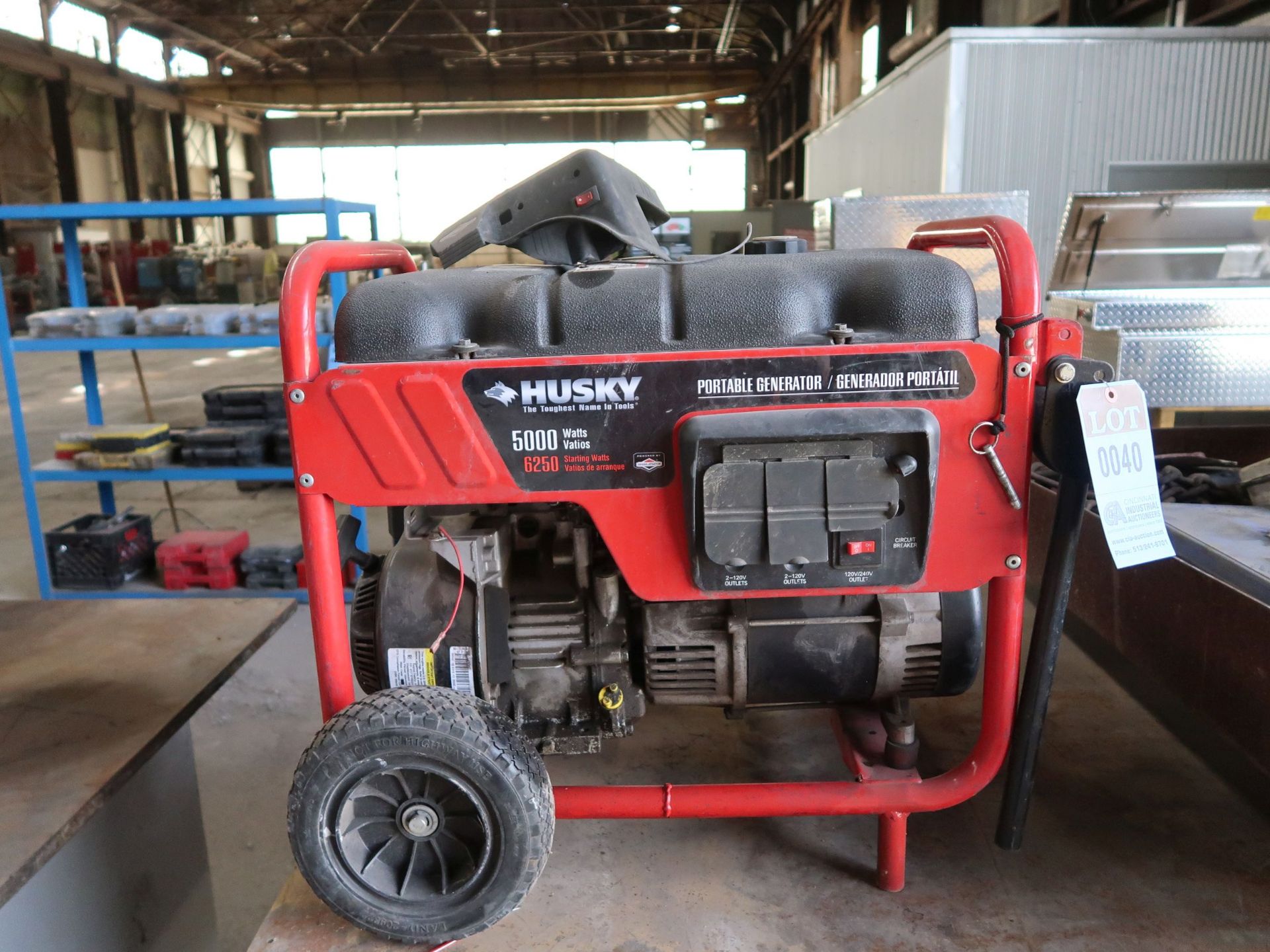 5,000 WATT HUSKY GAS POWERED PORTABLE GENERATOR