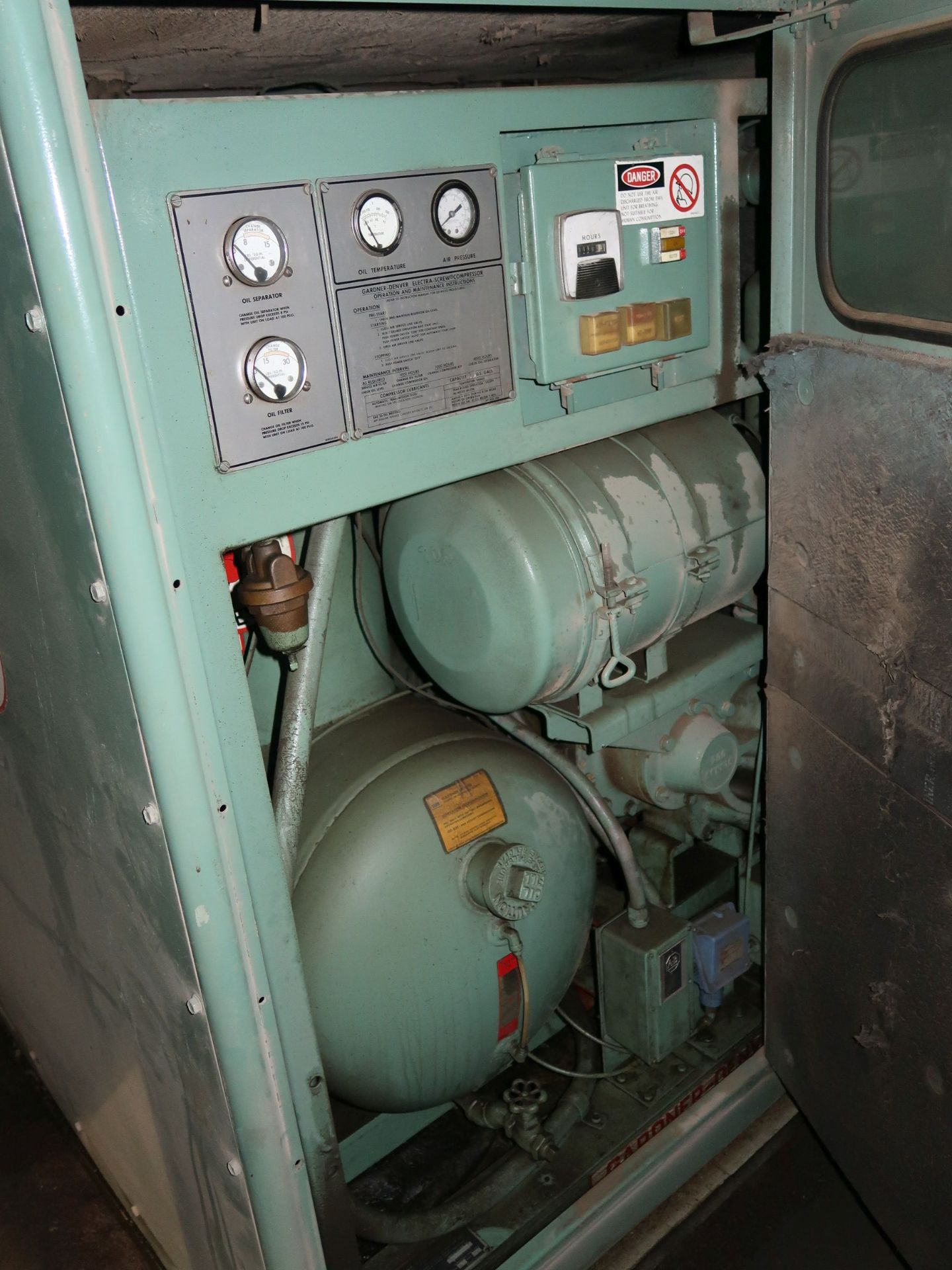 75 HP GARDNER DENVER MODEL EOKOKA CABINET TYPE AIR COMPRESSOR; S/N 766588, 11,991 HOURS - Image 2 of 5