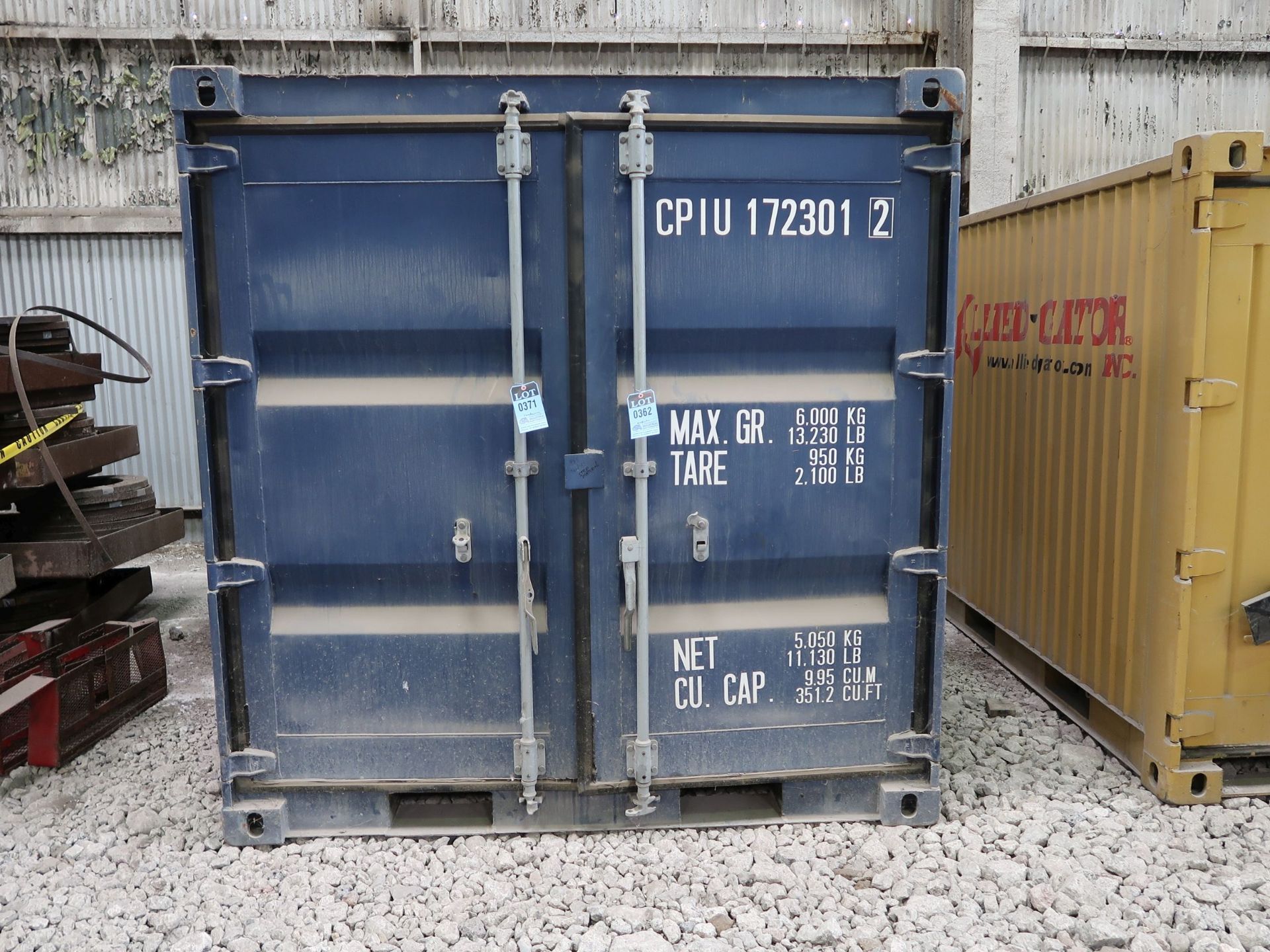 7' WIDE X 8' LONG CONTAINER PROVIDER INTL CONEX STORAGE CONATINER WITH STANDARD DOOR, 251 CU. FT.