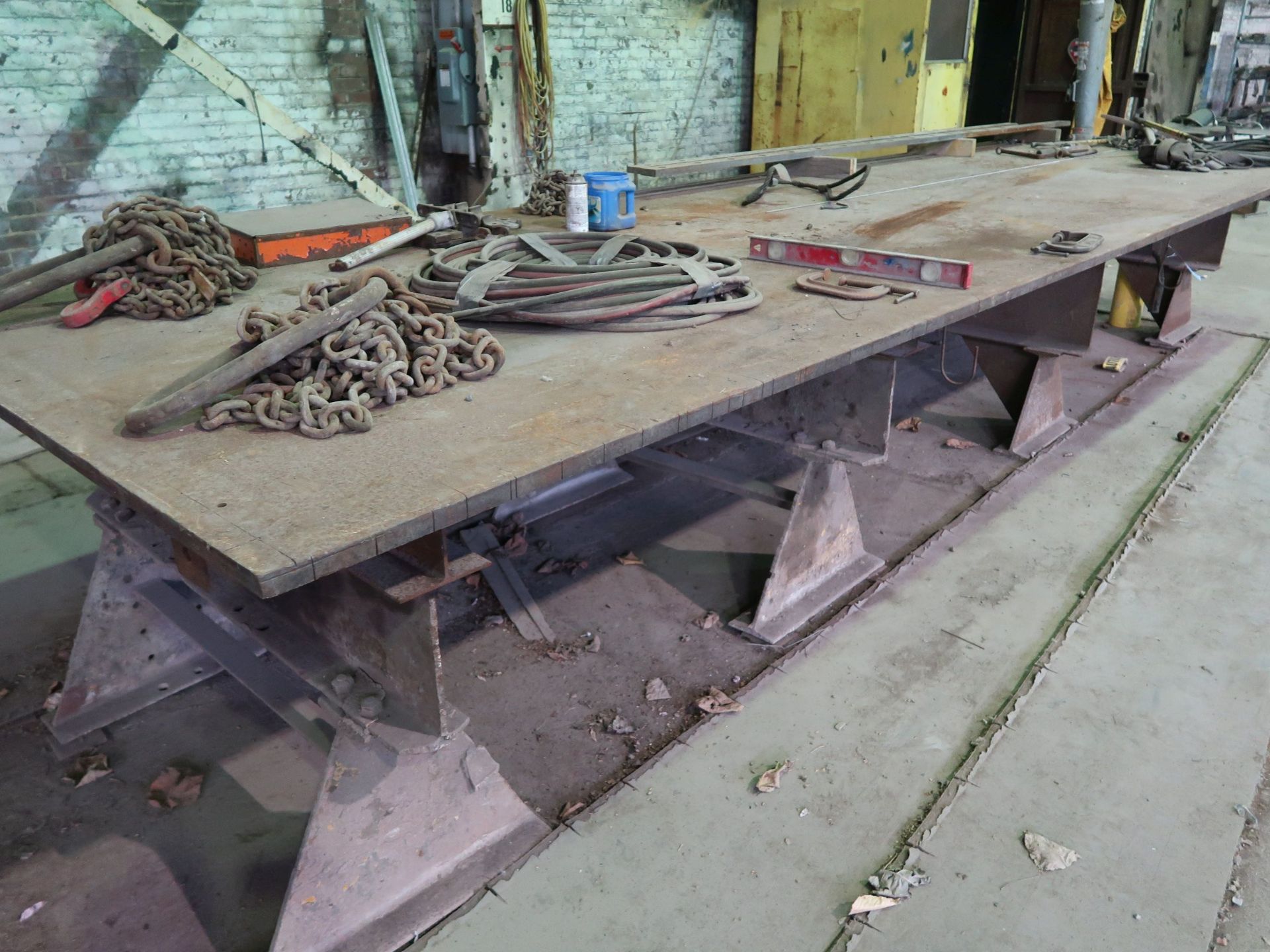 6' X 20' X 1" THICK TOP HD WELDING TABLE WITH CONTENTS (NO SHEAR BLADES) - Image 4 of 4