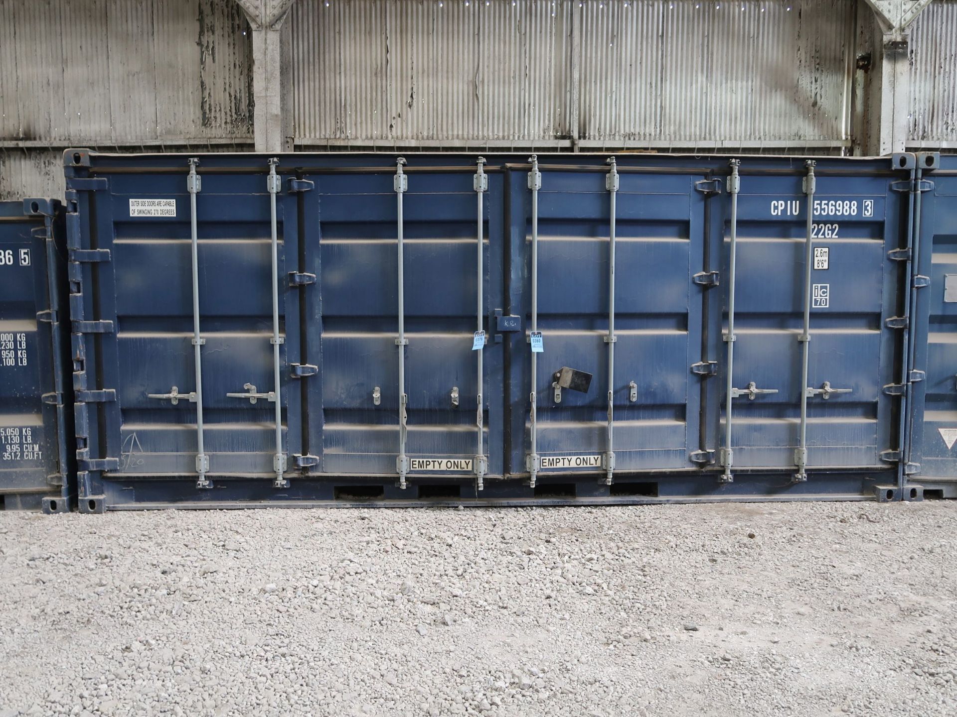 8' X 20' CONTAINER PROVIDER INTL. CONEX STORAGE CONTAINER WITH STANDARD END DOOR AND SIDE DOORS,