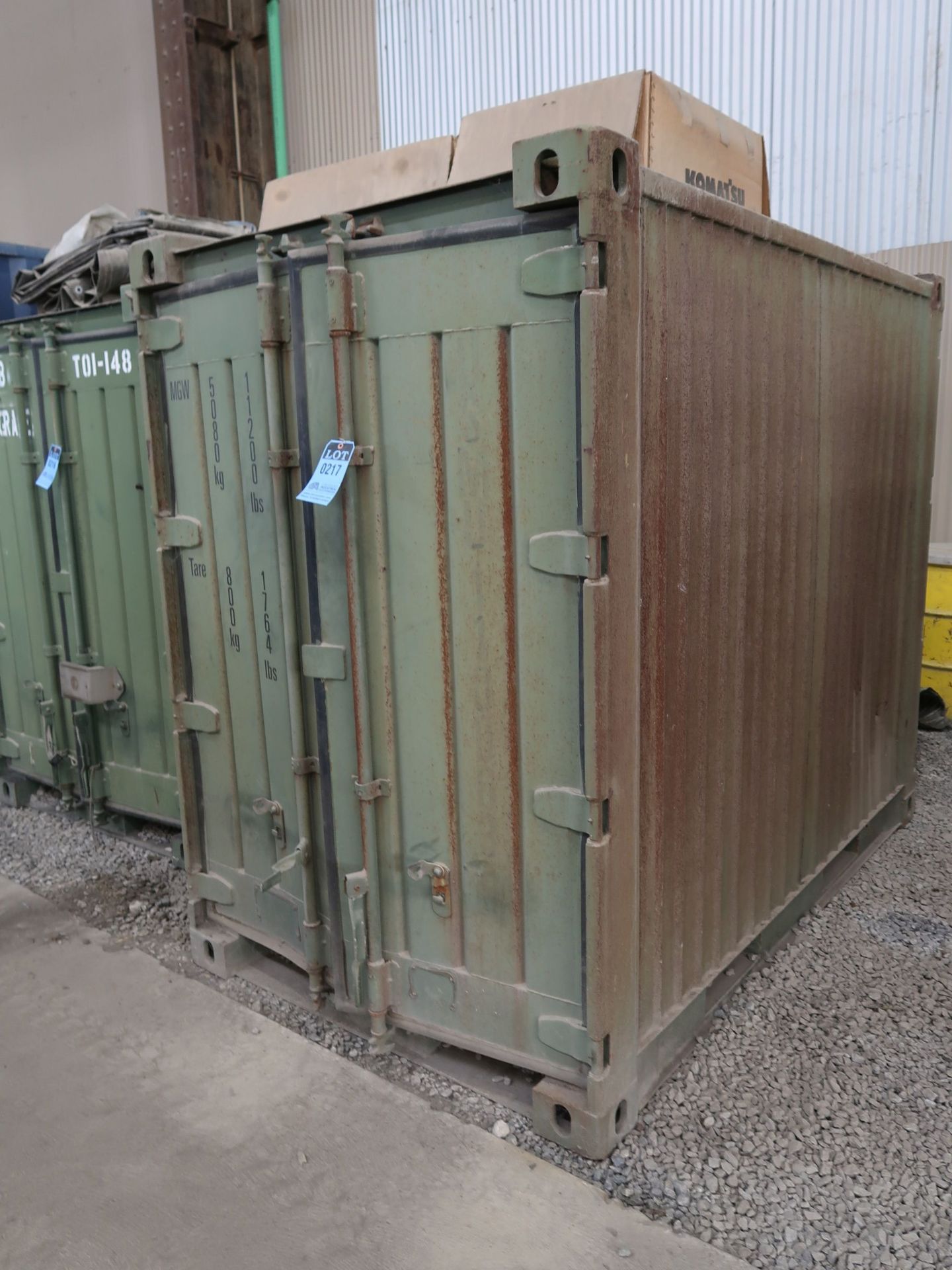 57" X 96" X 82" X 563 CU. FT. CONEX STORAGE CONTAINER WITH DOORS ON EACH END