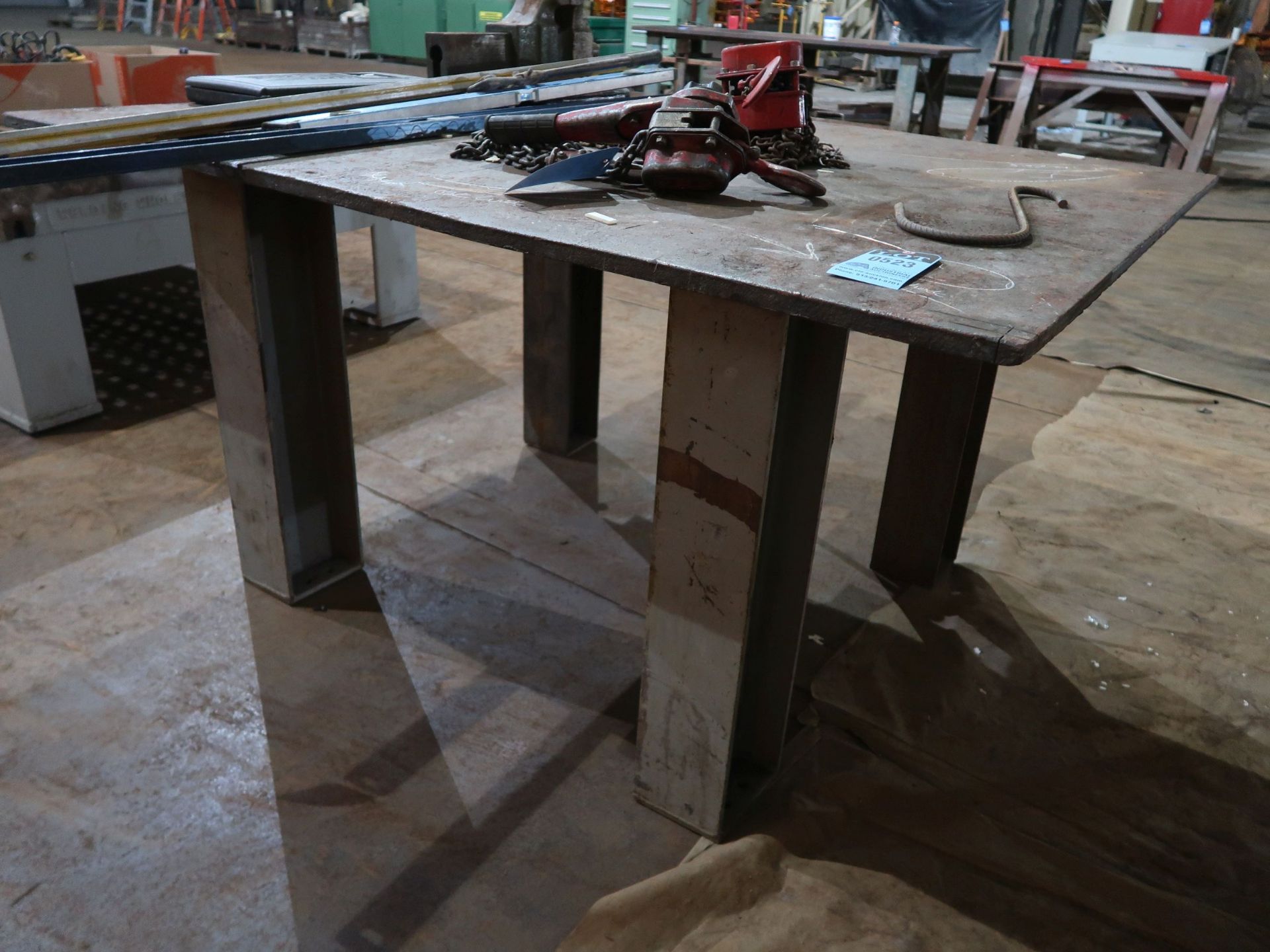 72" X 55" HEAVY DUTY STEEL WELDING TABLE WITH 6" BENCH VISE