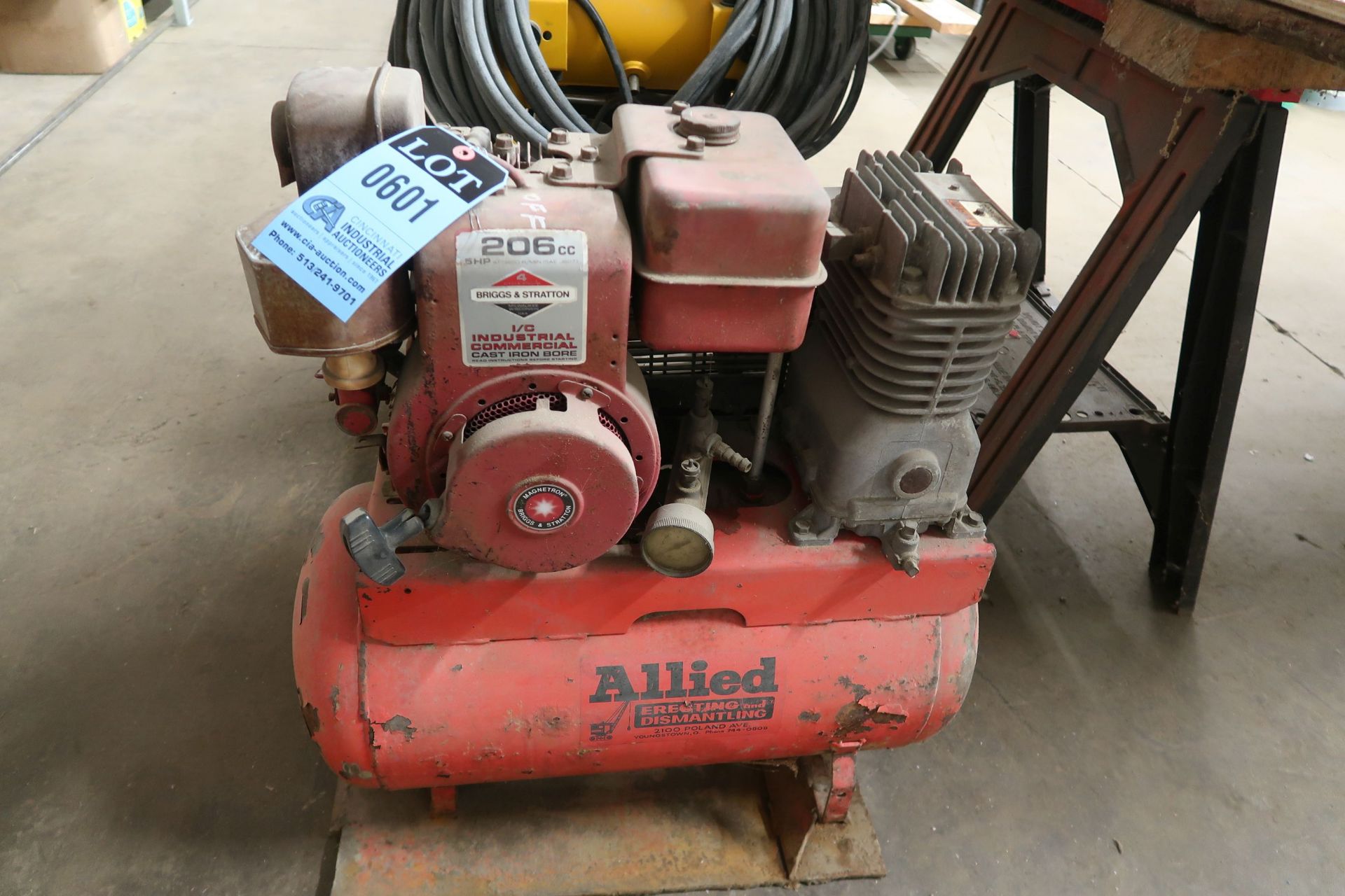 BRIGGS AND STRATTON GAS POWERED AIR COMPRESSOR, 5 HP