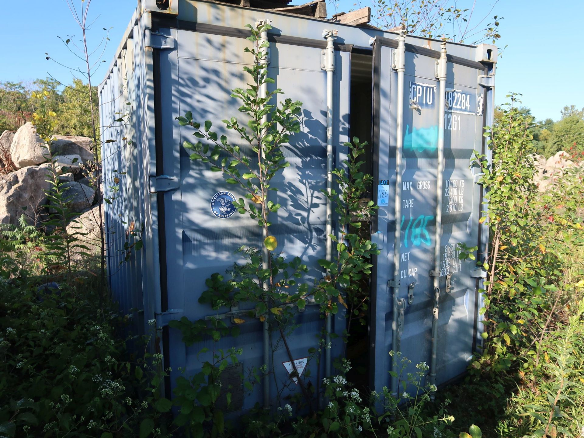 8' X 9' CONEX STORAGE CONTAINER WITH TUNTABLE GEARS