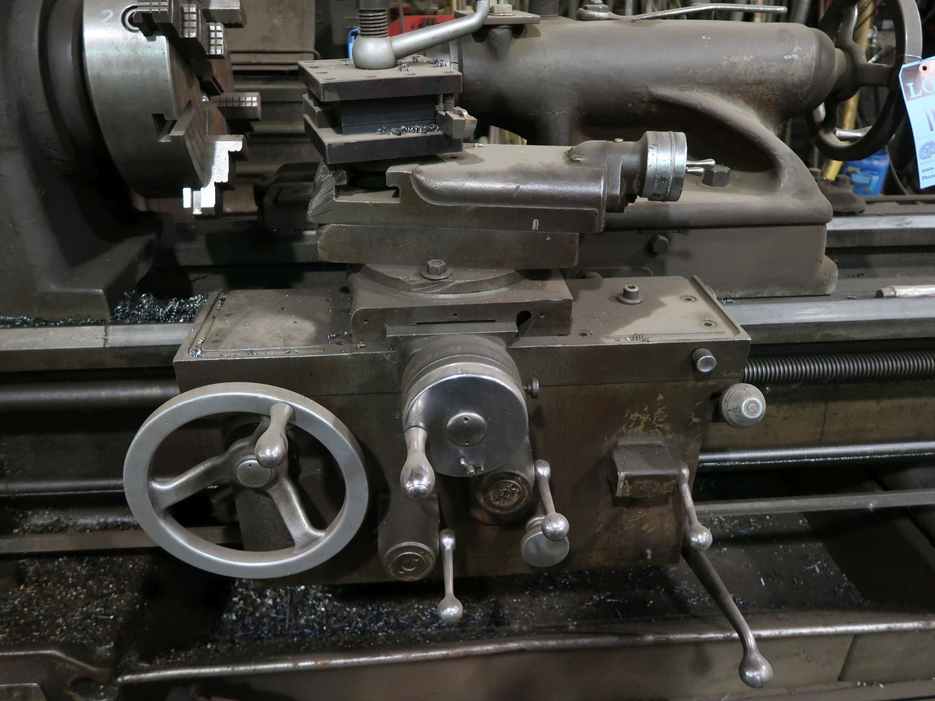 22" X 96" MONARCH ENGINE LATHE; S/N 41543, 12" 3-JAW CHUCK, TAILSTOCK - Image 6 of 9