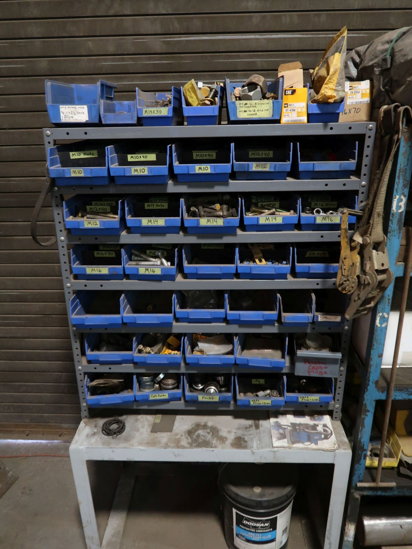 (LOT) CABINETS AND SHELVES WITH CONTENTS INCLUDING HARDWARE, PERISHABLE TOOLING, MACHINE PARTS, - Image 2 of 12