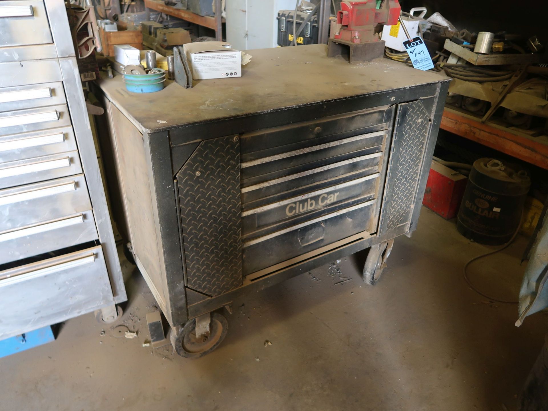 (LOT) (2) TOOLBOXES WITH TOOLS AND STEEL TABLE WITH CONTENTS - Image 7 of 8
