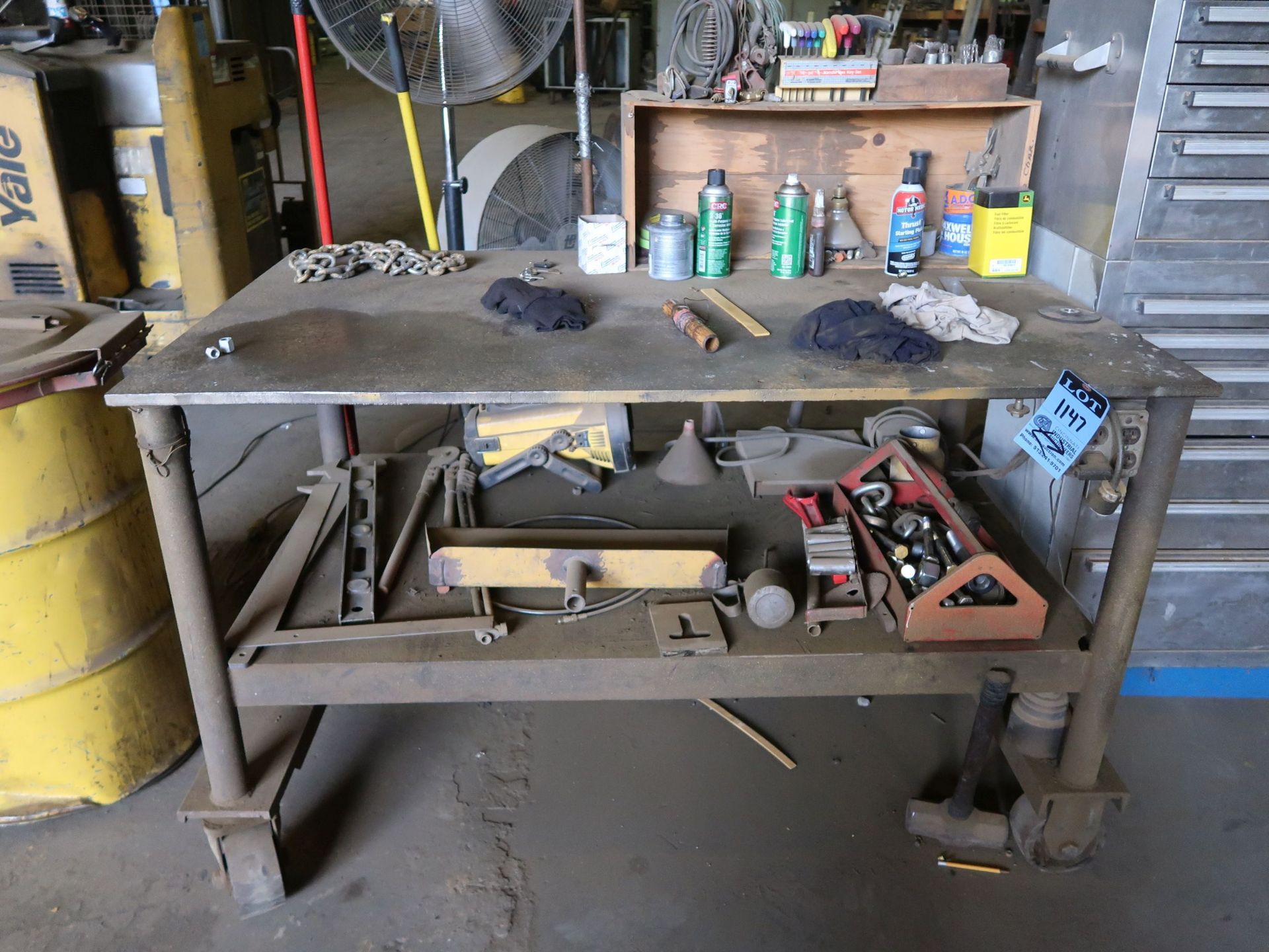 (LOT) (2) TOOLBOXES WITH TOOLS AND STEEL TABLE WITH CONTENTS - Image 2 of 8