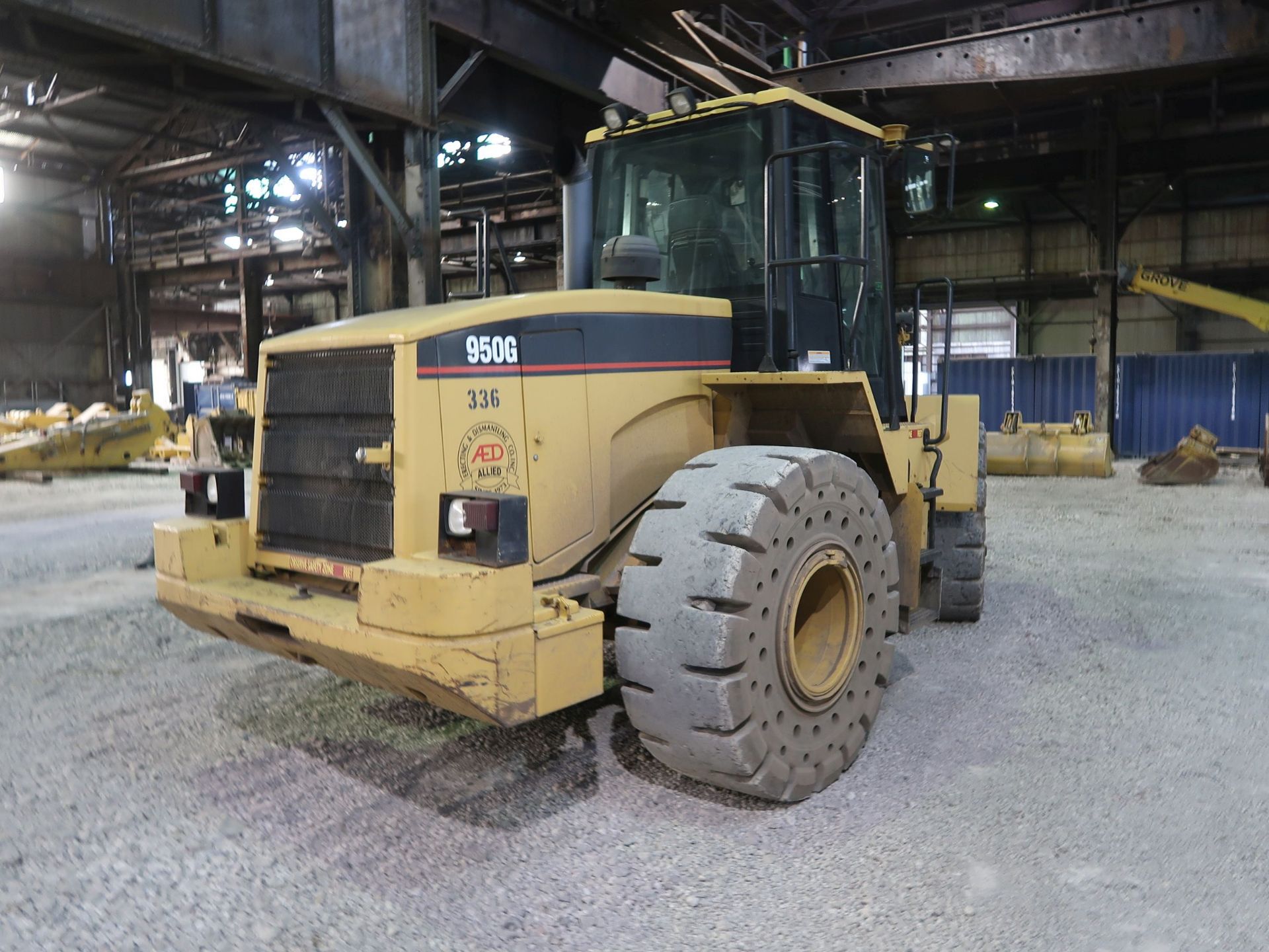 2001 CATERPILLAR MODEL 950G ARTICULATING WHEEL LOADER; S/N 3JW01992, SOLID TIRES, QUICK - Image 4 of 8