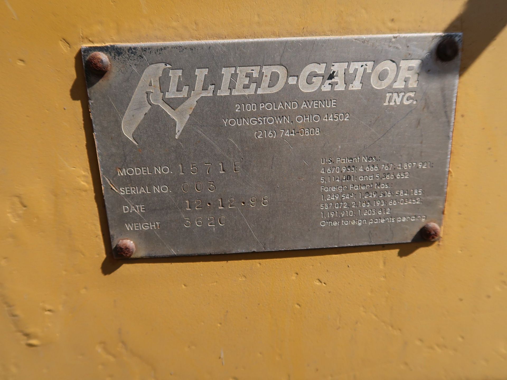 93" ALLIED GATOR MODEL 157IE IT BUCKET WITH GRAPPLE ATTACHMENT - Image 3 of 3