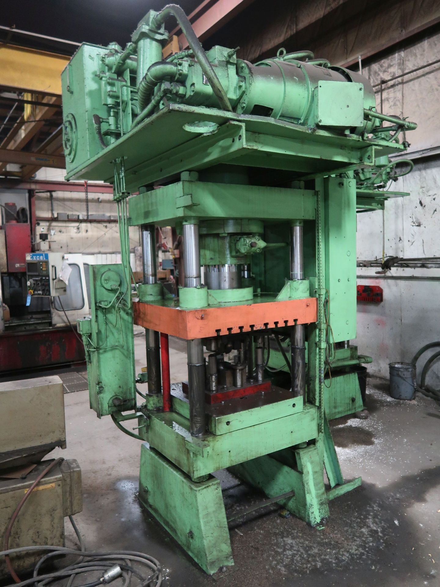 125 TON RODGERS PLASTIC EQUIPMENT MODEL MD125-2629A-WE FOUR-POST HYDRAULIC PRESS; S/N 900102, 4" MIN - Image 2 of 6