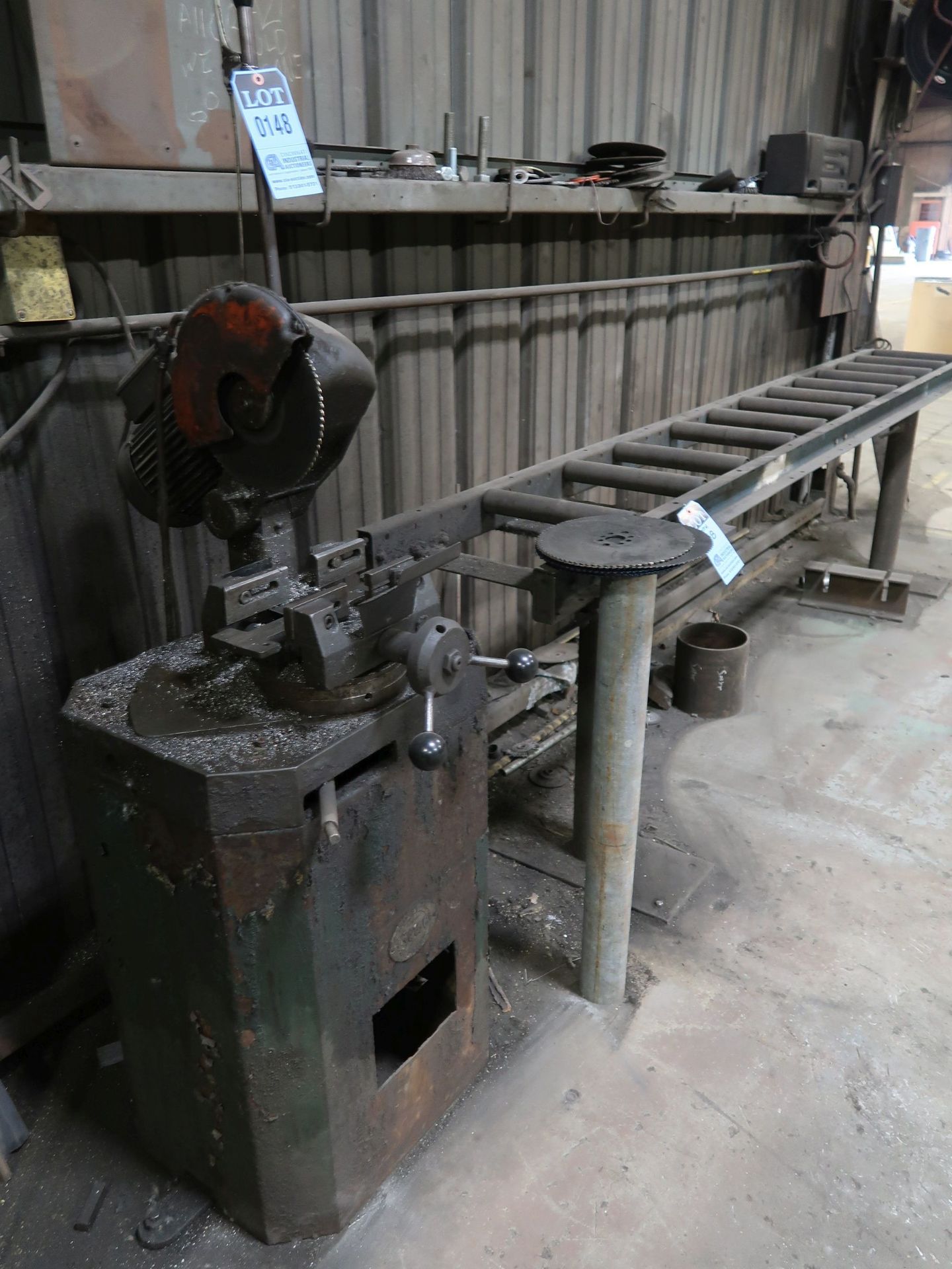 10" BEWO COLD SAW W/ CONVEYOR