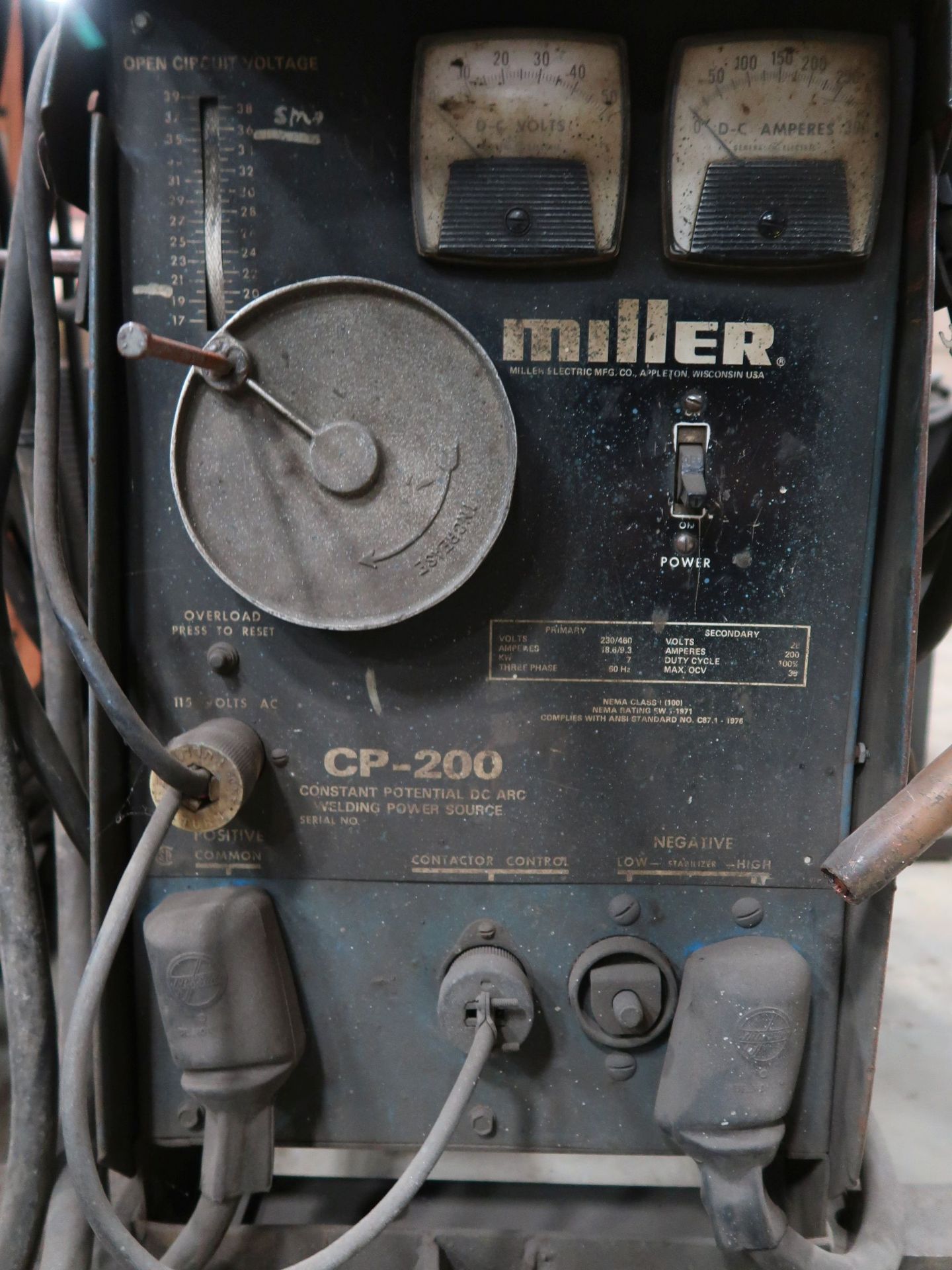 200 AMP MILLER CP-200 WELDER W/ S-52E WIRE FEED - Image 3 of 4
