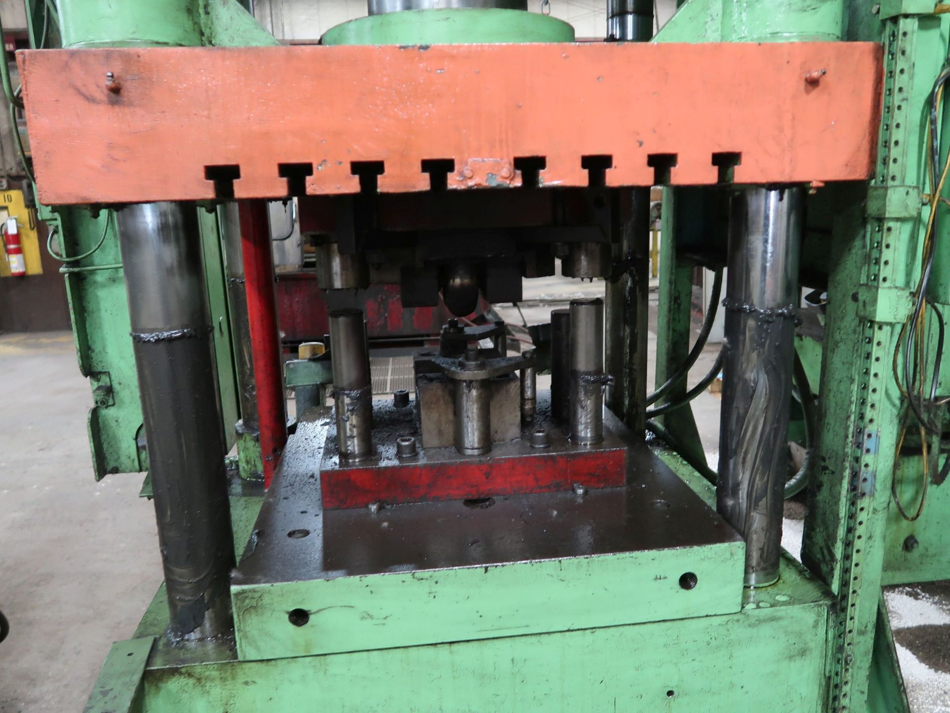 125 TON RODGERS PLASTIC EQUIPMENT MODEL MD125-2629A-WE FOUR-POST HYDRAULIC PRESS; S/N 900102, 4" MIN - Image 3 of 6