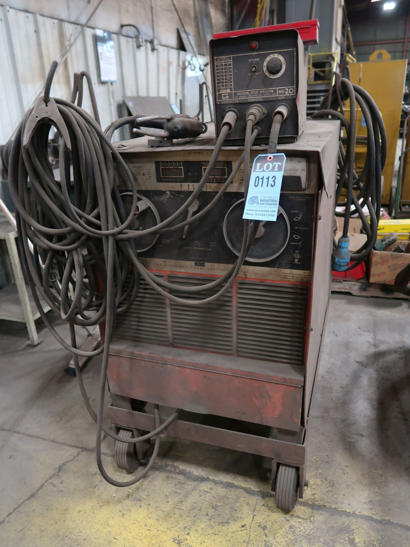 600 AMP AIRCO MODEL 60VR-24-CPA WELDER W/ NELSON NS-20 STUD GUN