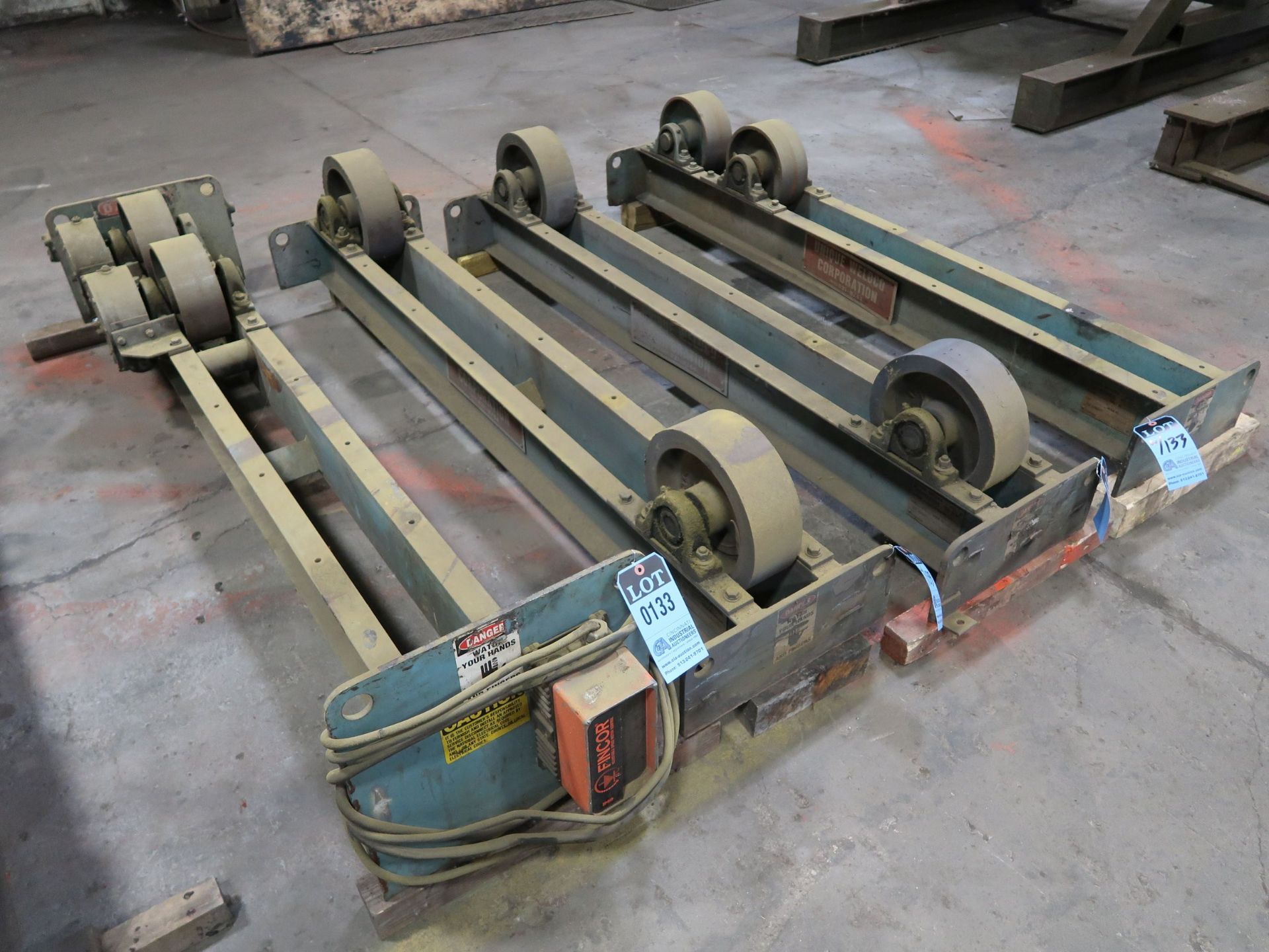10 TON UNIQUE MODEL TPR 20/6.7 TANK TURNING ROLL SET (1-POWER & 3-IDLERS) (1998)