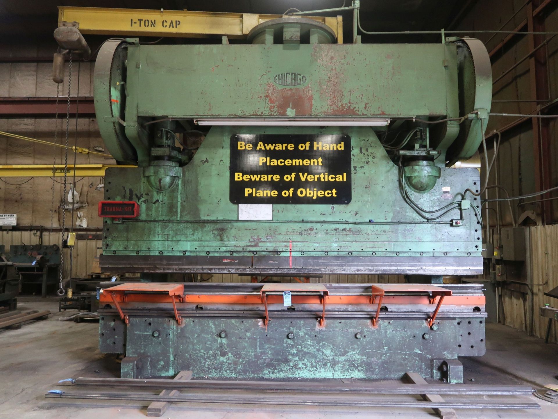 750 TON (APPROX.) X 16' DRIES & KRUMP CHICAGO MODEL 812 MECHANICAL POWER PRESS BRAKE; S/N P7577,