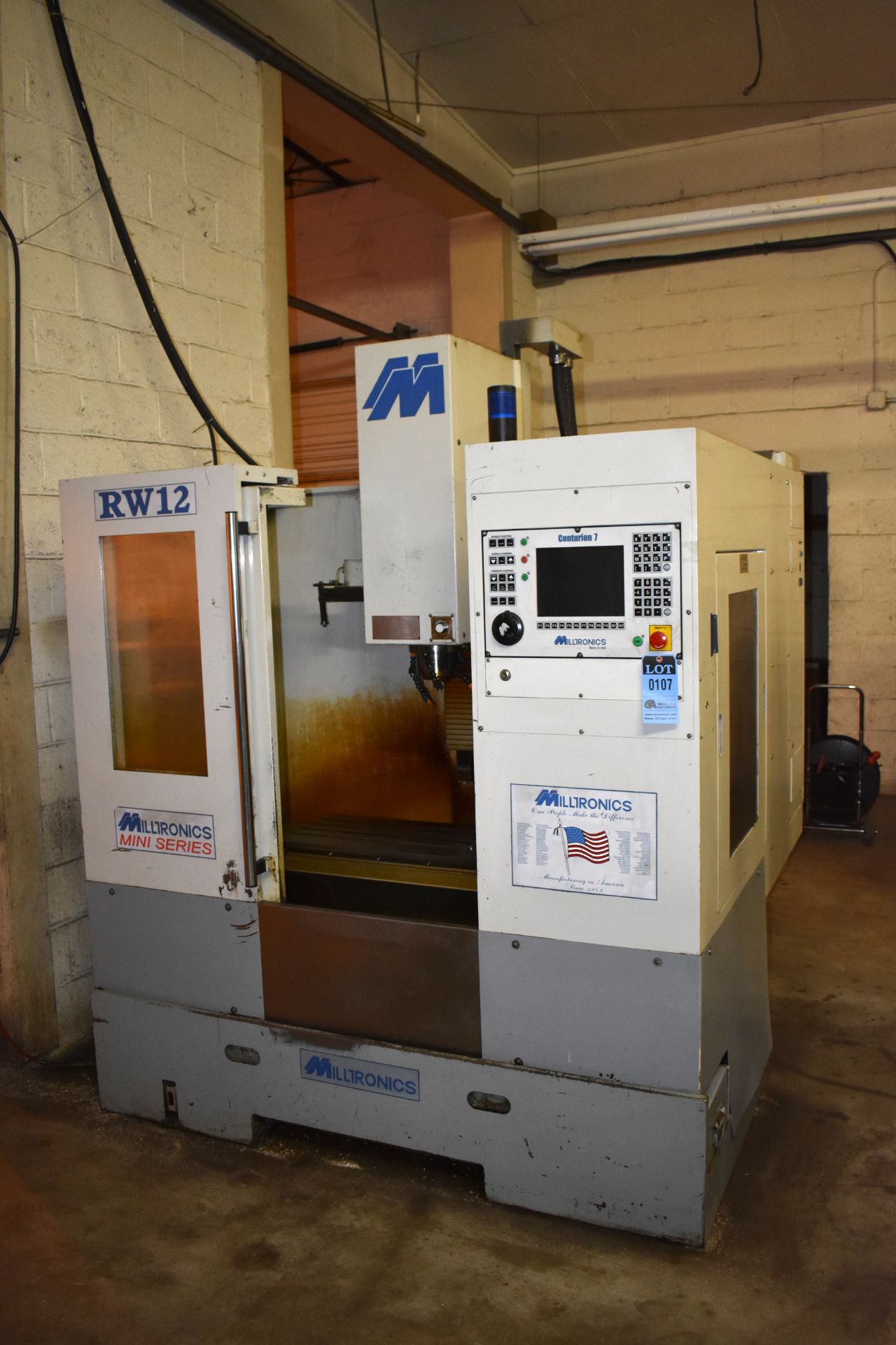 MILLTRONICS MODEL RW12 CNC VERTICAL MACHINING CENTER; S/N 7558, TOOL CHANGER REMOVED FROM MACHINE ( - Image 2 of 5