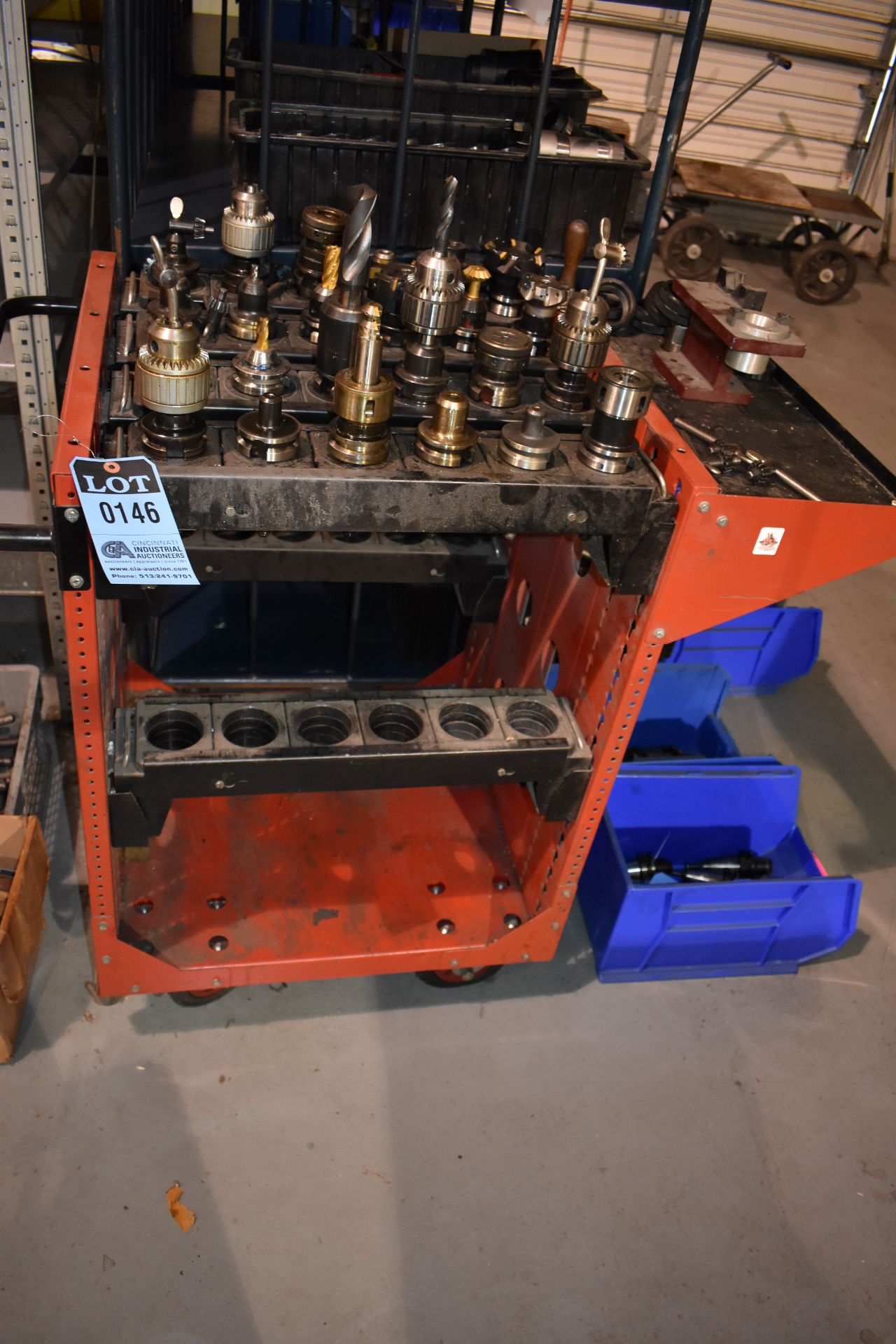 TOOL CART WITH (24) BT-40 TOOL HOLDERS AND TOOLING