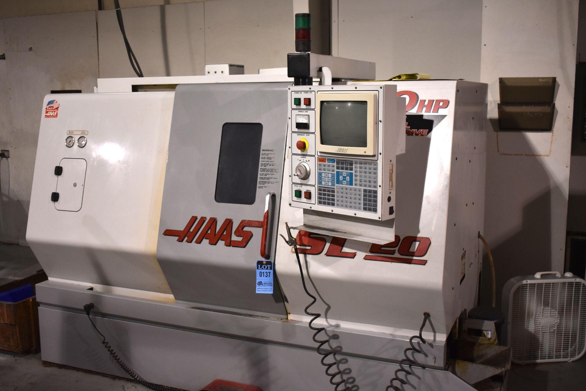 HAAS MODEL SL-20T CNC TURNING CENTER; S/N 62502, 8" 3-JAW CHUCK, TAILSTOCK, 10-POSITION TURRET ( - Image 2 of 9