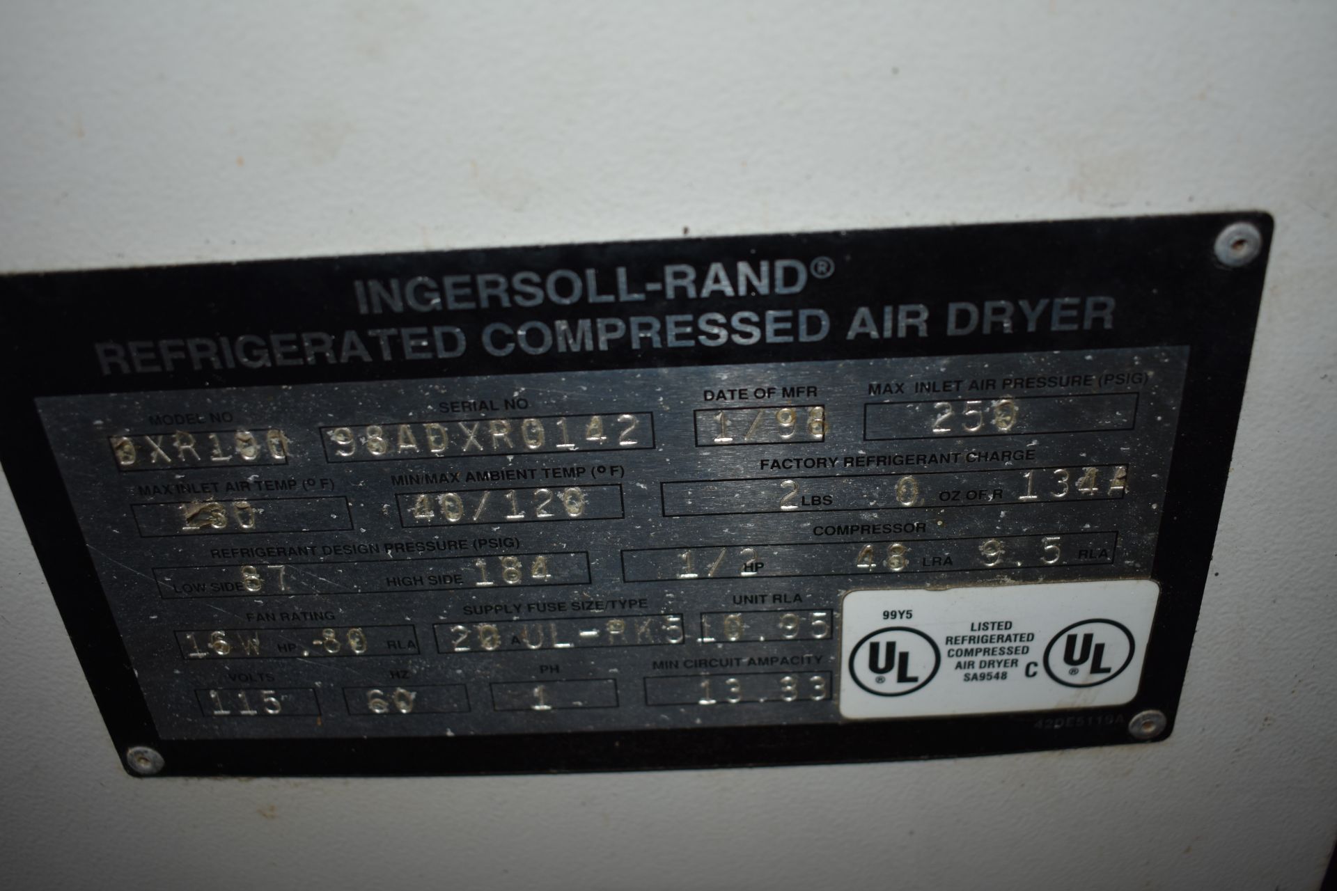 25-HP INTERSOLL RAND MODEL SSR EP25 AIR COMPRESSOR W/ INGERSOLL RAND MODEL DXR100 AIR DRYER - Image 6 of 6