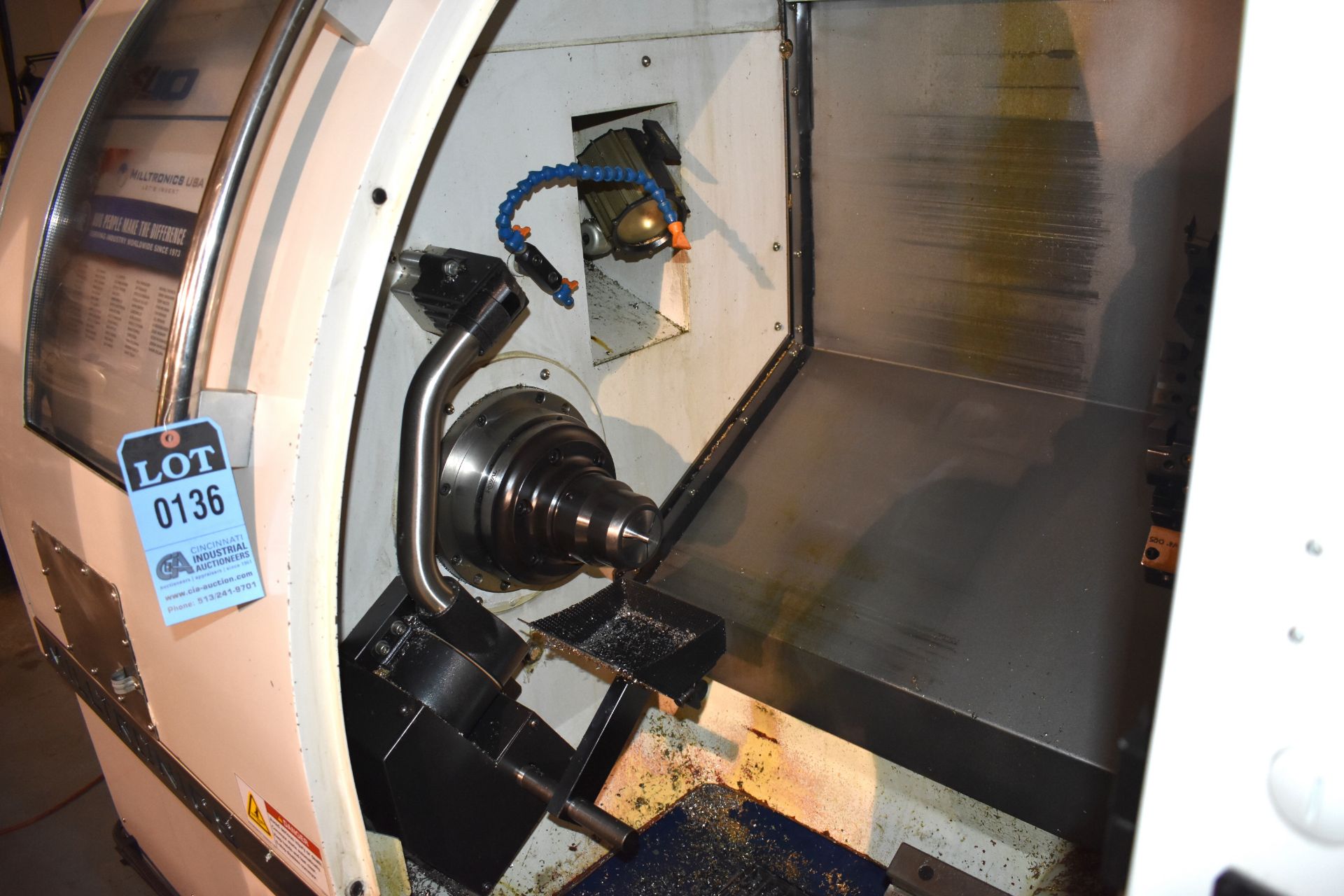 MILLTRONICS MODEL SL10 CNC TURNING CENTER; S/N 13003, COLLET CHUCK, TOOL PROBE, 12-POSITION - Image 5 of 7