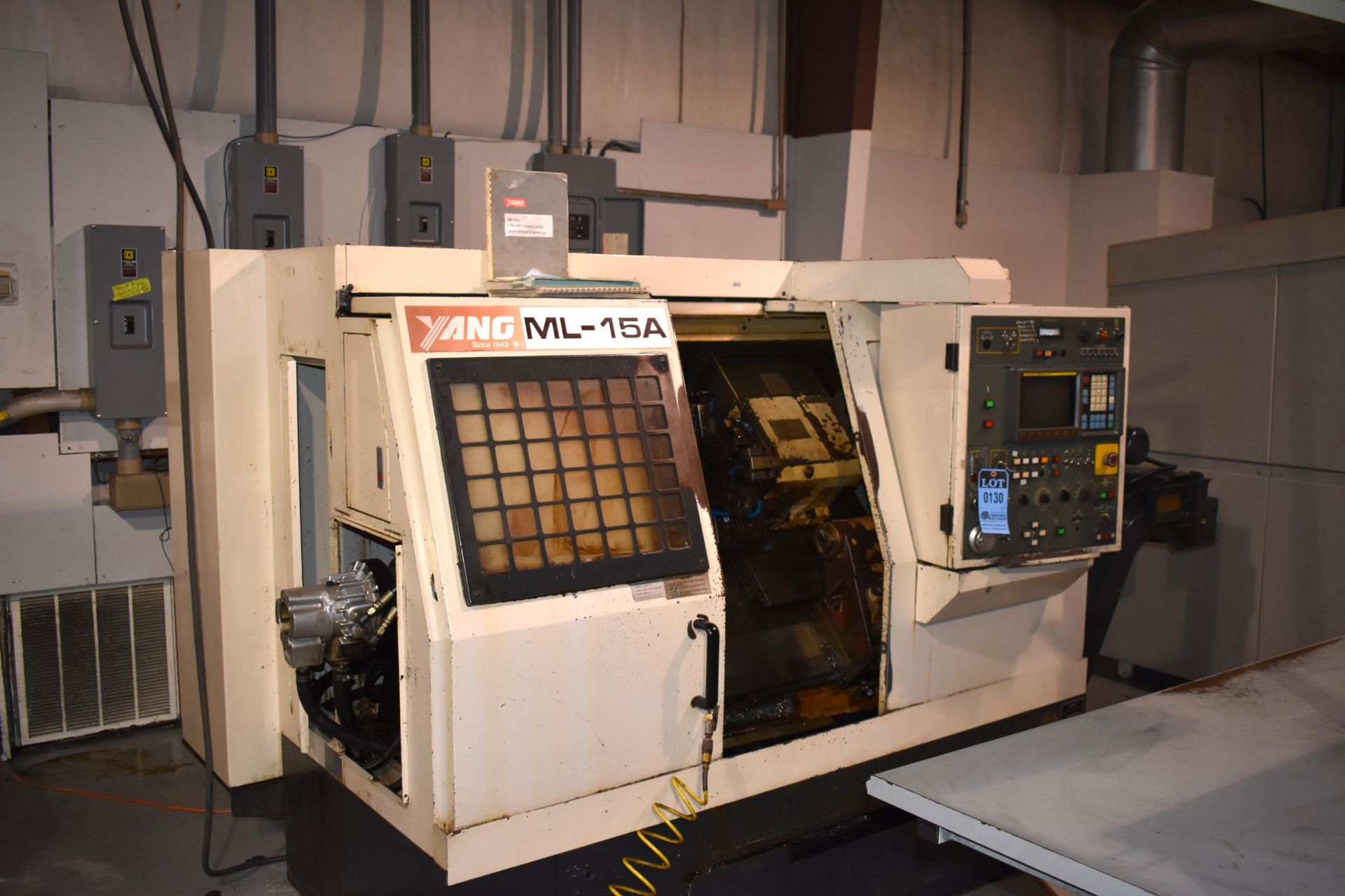 YANG MODEL ML-15A CNC TURNING CENTER; FANUC O-T CONTROL, COLLET CHUCK, 6" 3-JAW CHUCK, TAILSTOCK, - Image 2 of 4