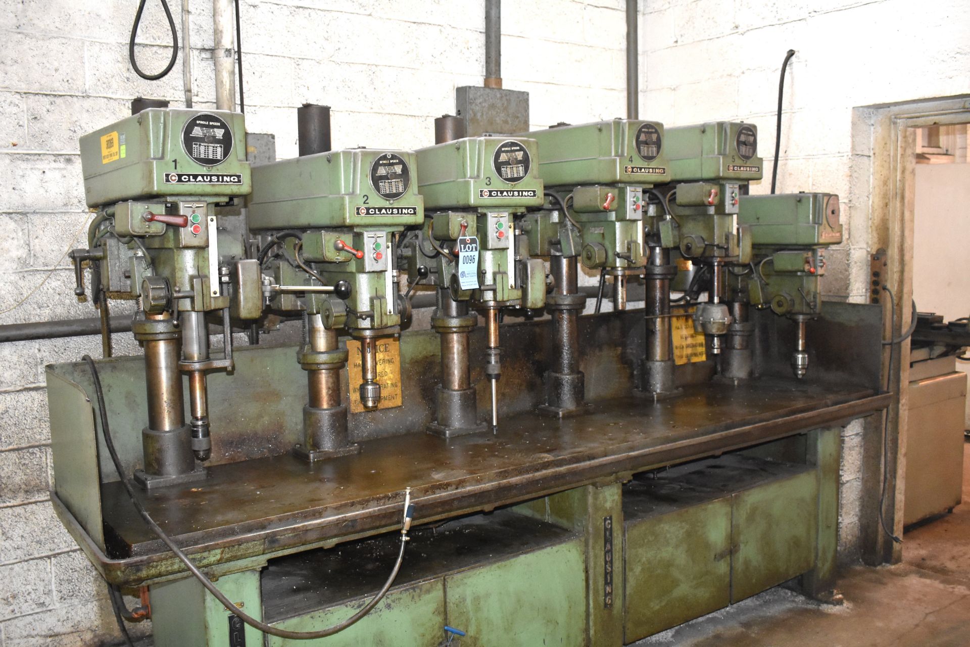 CLAUSING SIX-SPINDLE PRODUCTION DRILL W/ (3) POWER FEED SPINDLES