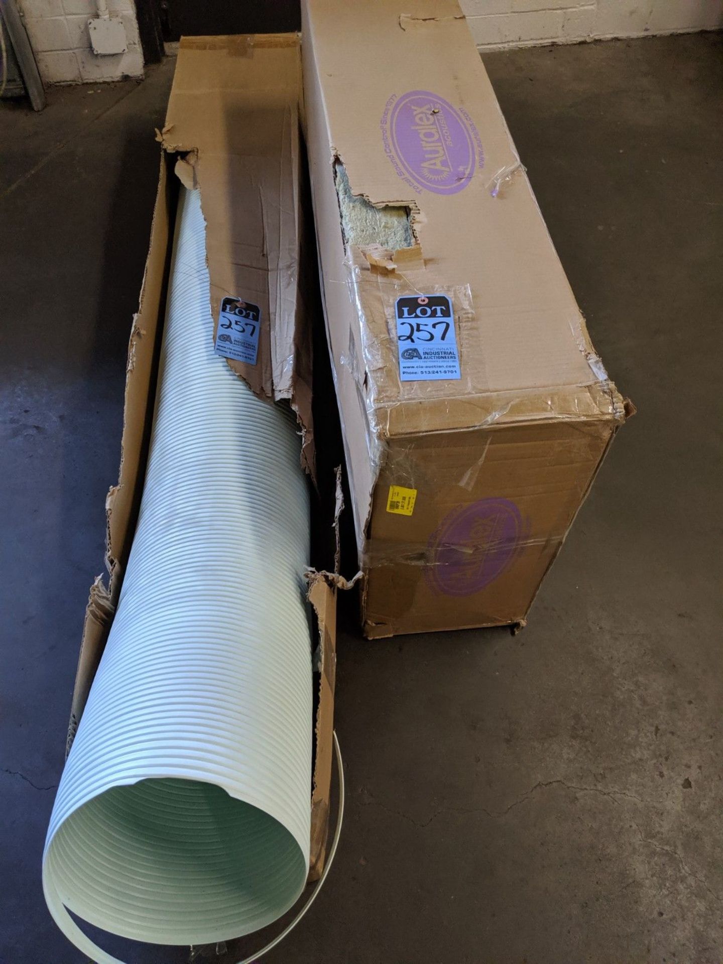 (LOT) 12" DENSO DUCT HOSE AND (1) BOX INSULATION, (33) PIPE INSULATION, AND (45) SHEETS 4' X 8' STY